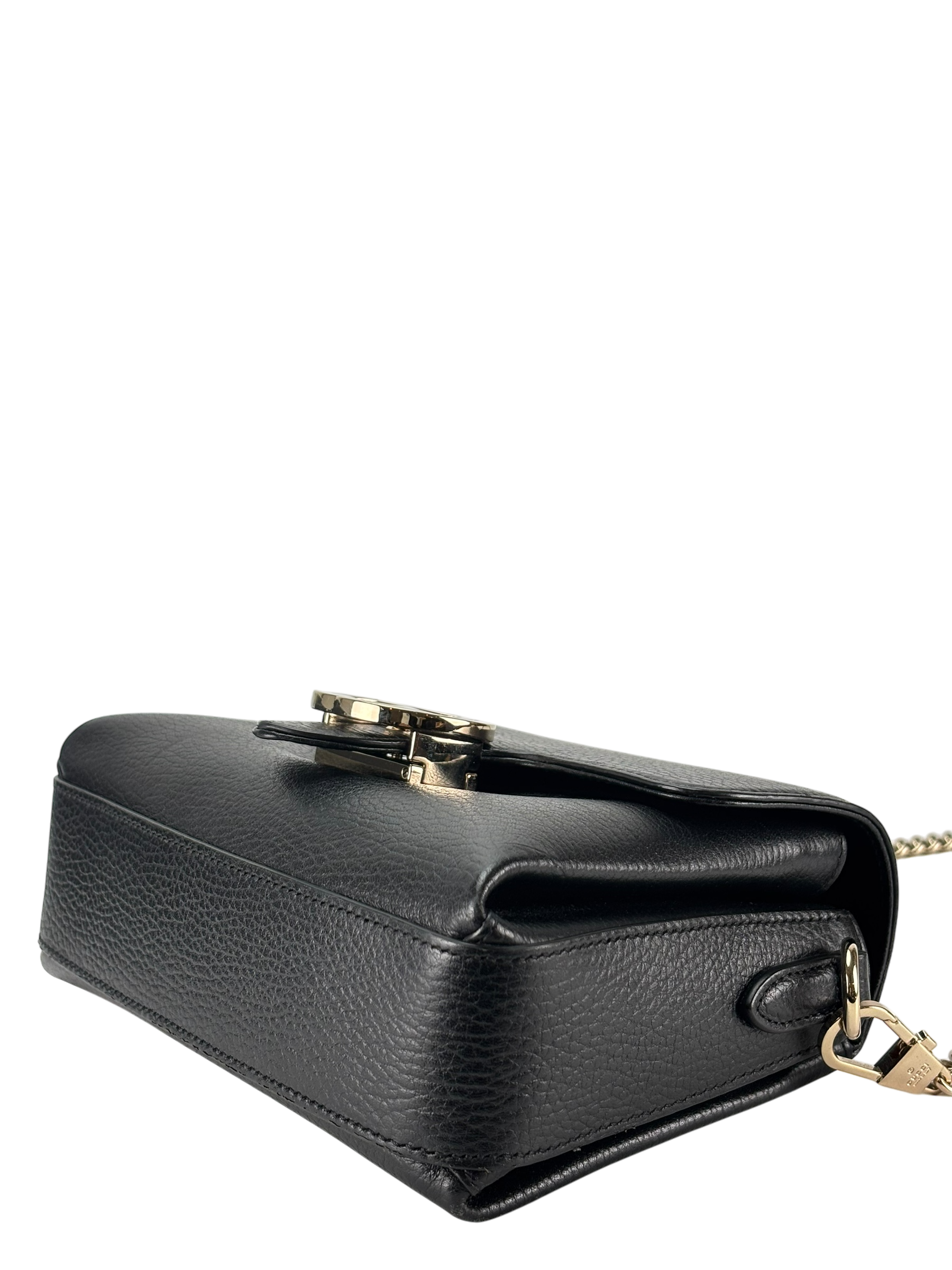 GUCCI - Black Interlocking G Chain Shoulder Bag
