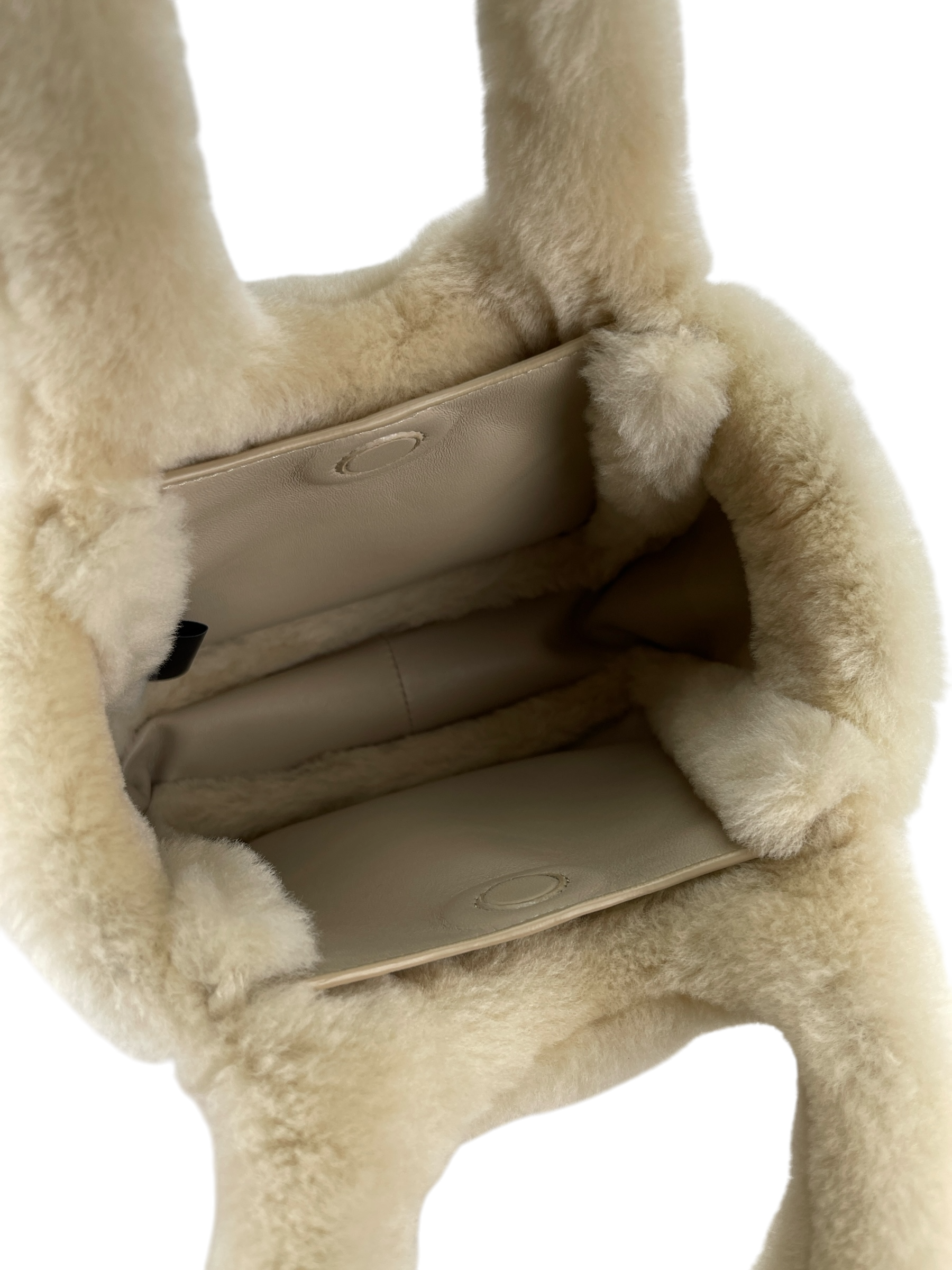 PRADA - White Wool Bucket Bag Handbag