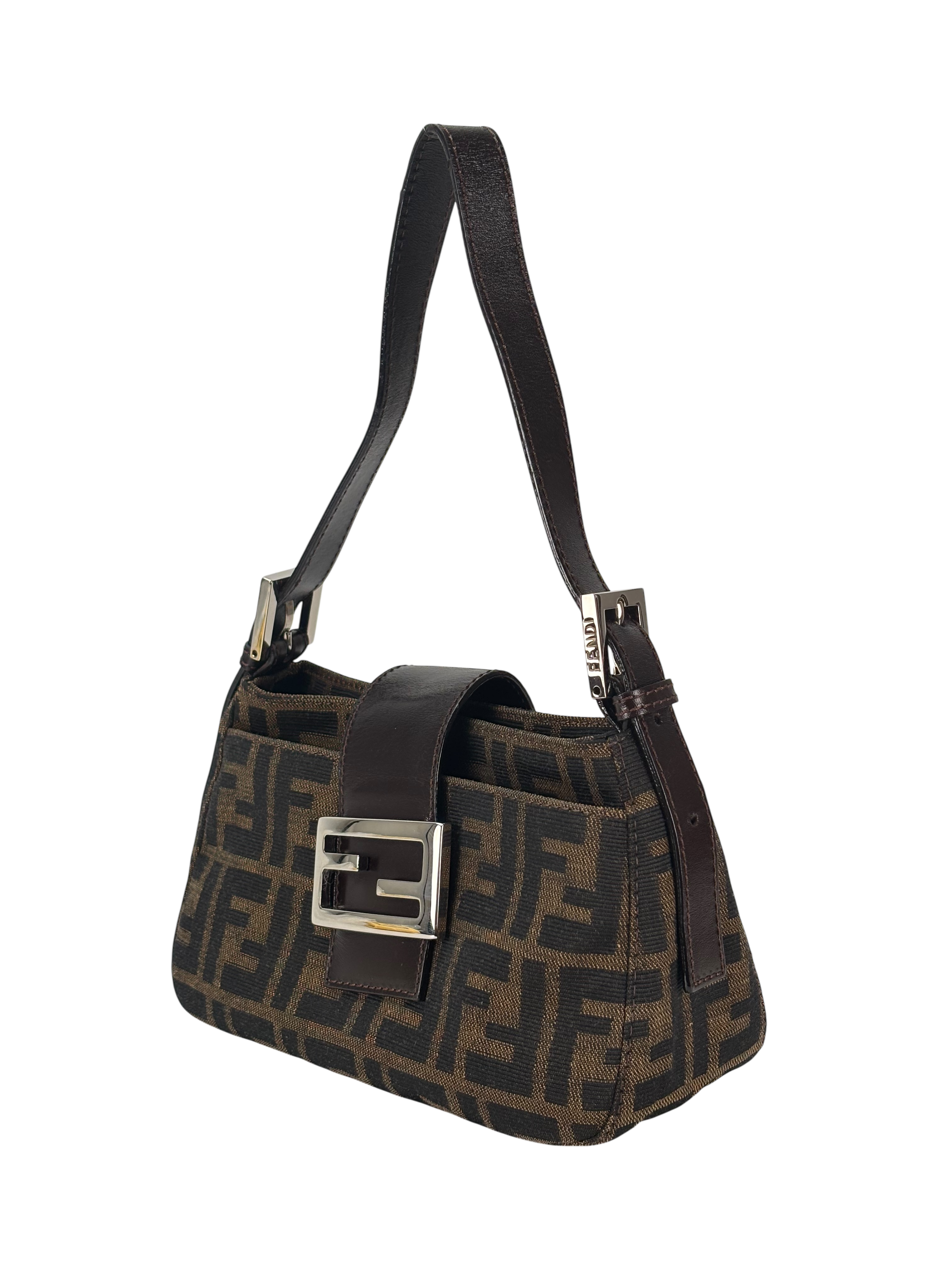 FENDI - Zucca Canvas Mini Baguette Shoulder Bag