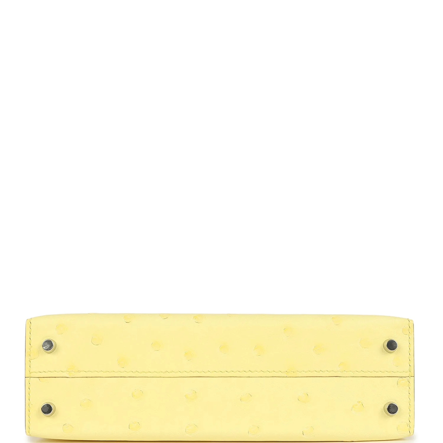 Hermes Kelly Sellier 20 Limoncello Ostrich Palladium Hardware