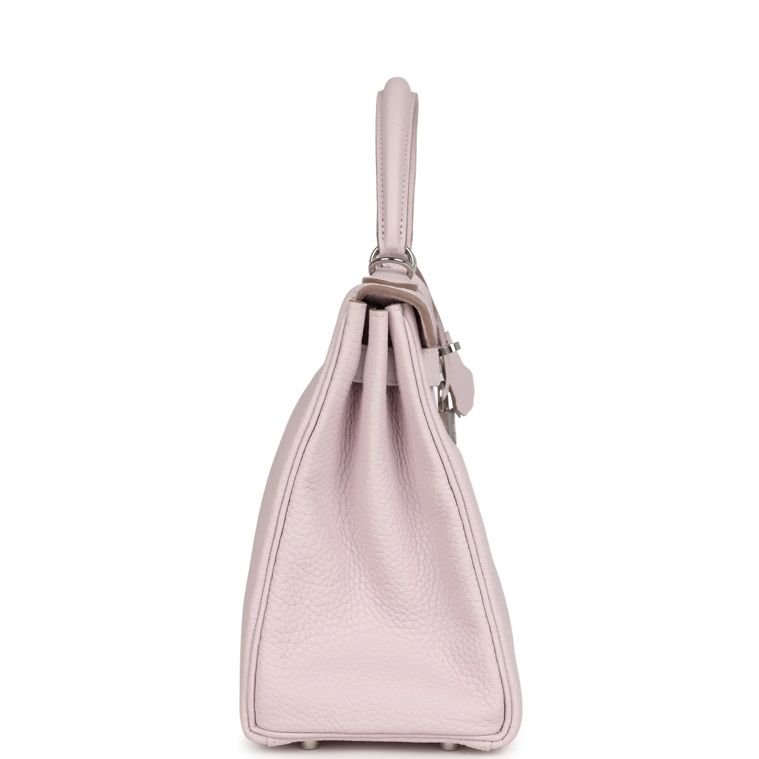 Pre-owned Hermes Kelly Retourne 28 Mauve Pale Clemence Palladium Hardware