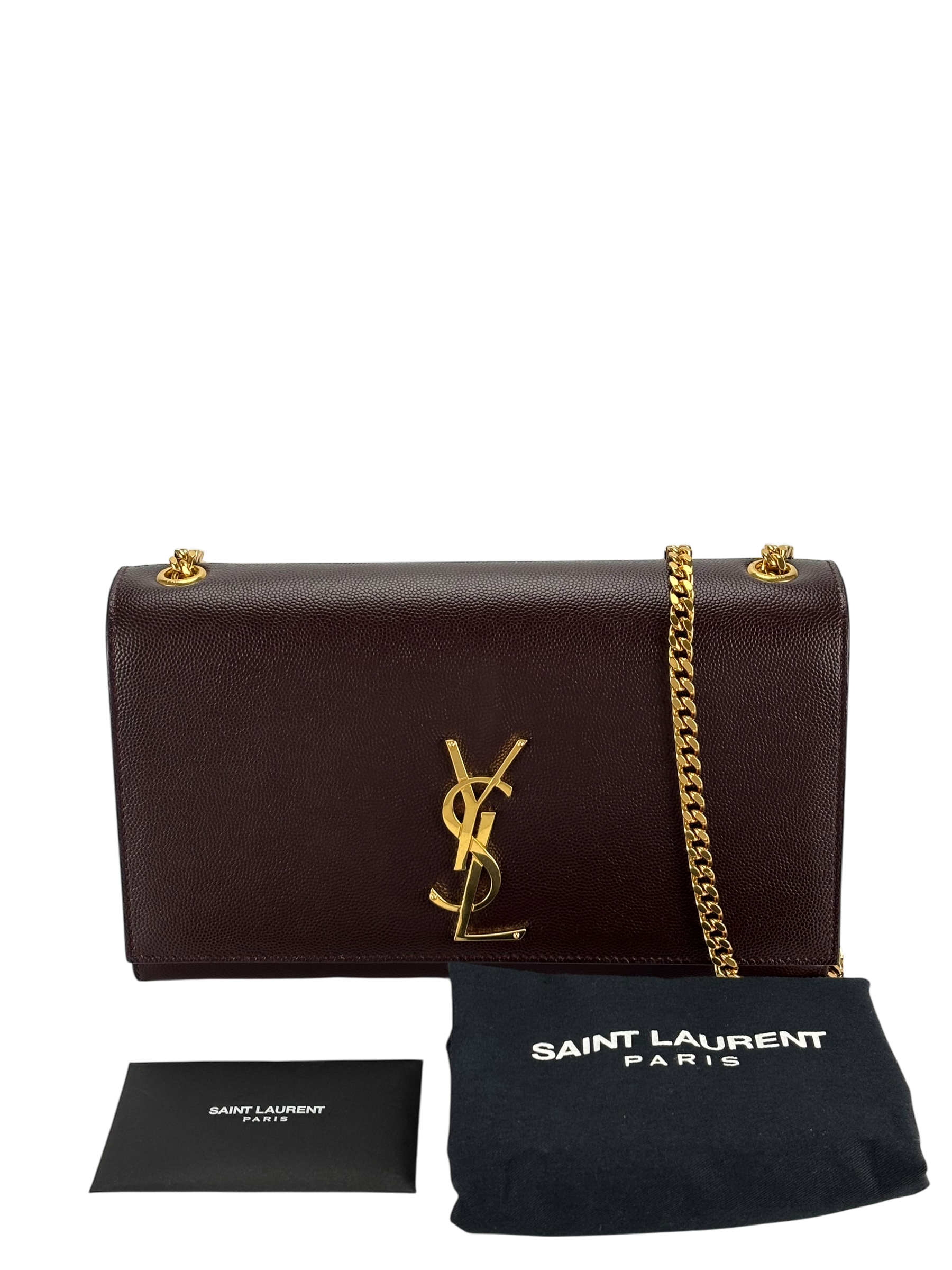 SAINT LAURENT - Medium Burgundy Kate shoulder bag