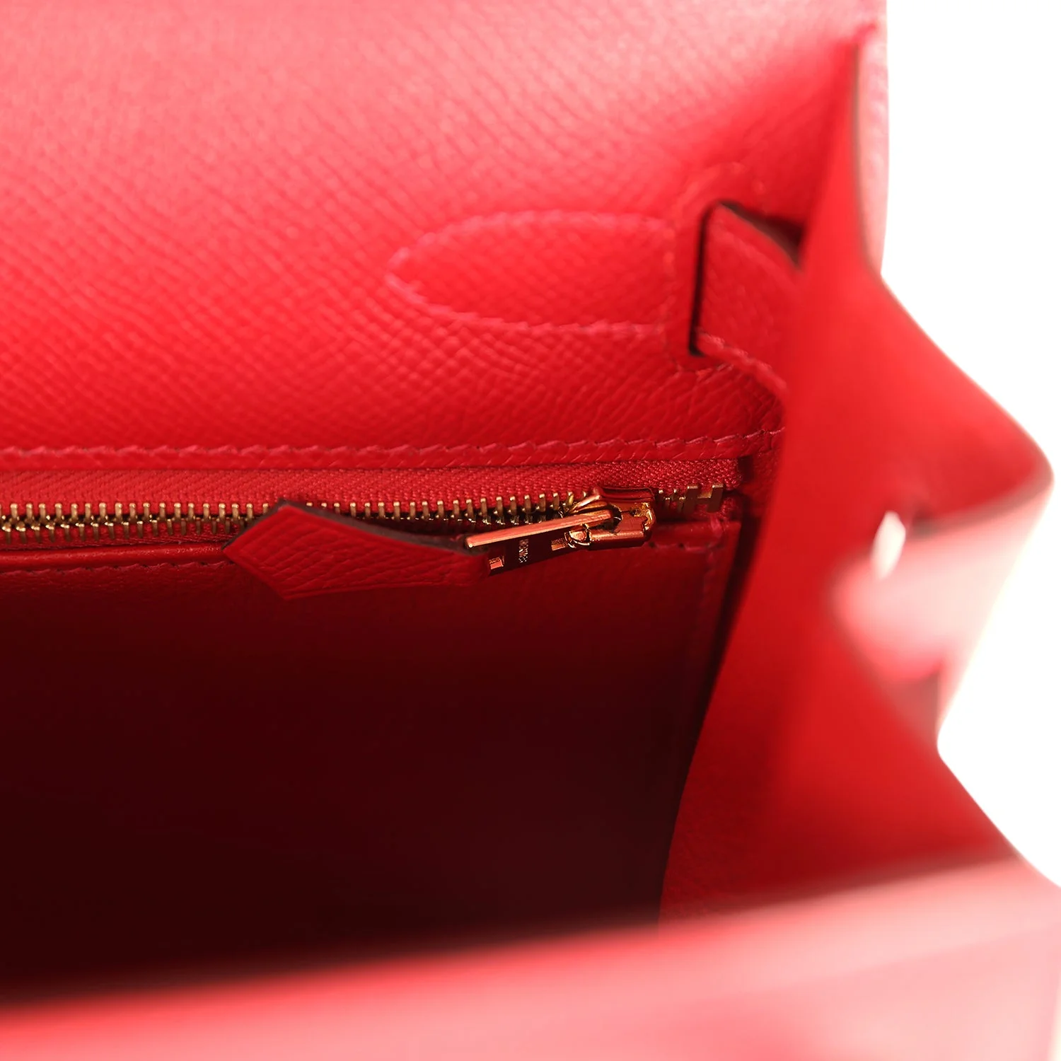 Pre-owned Hermes Kelly Sellier 28 Rouge Casaque Epsom Gold Hardware