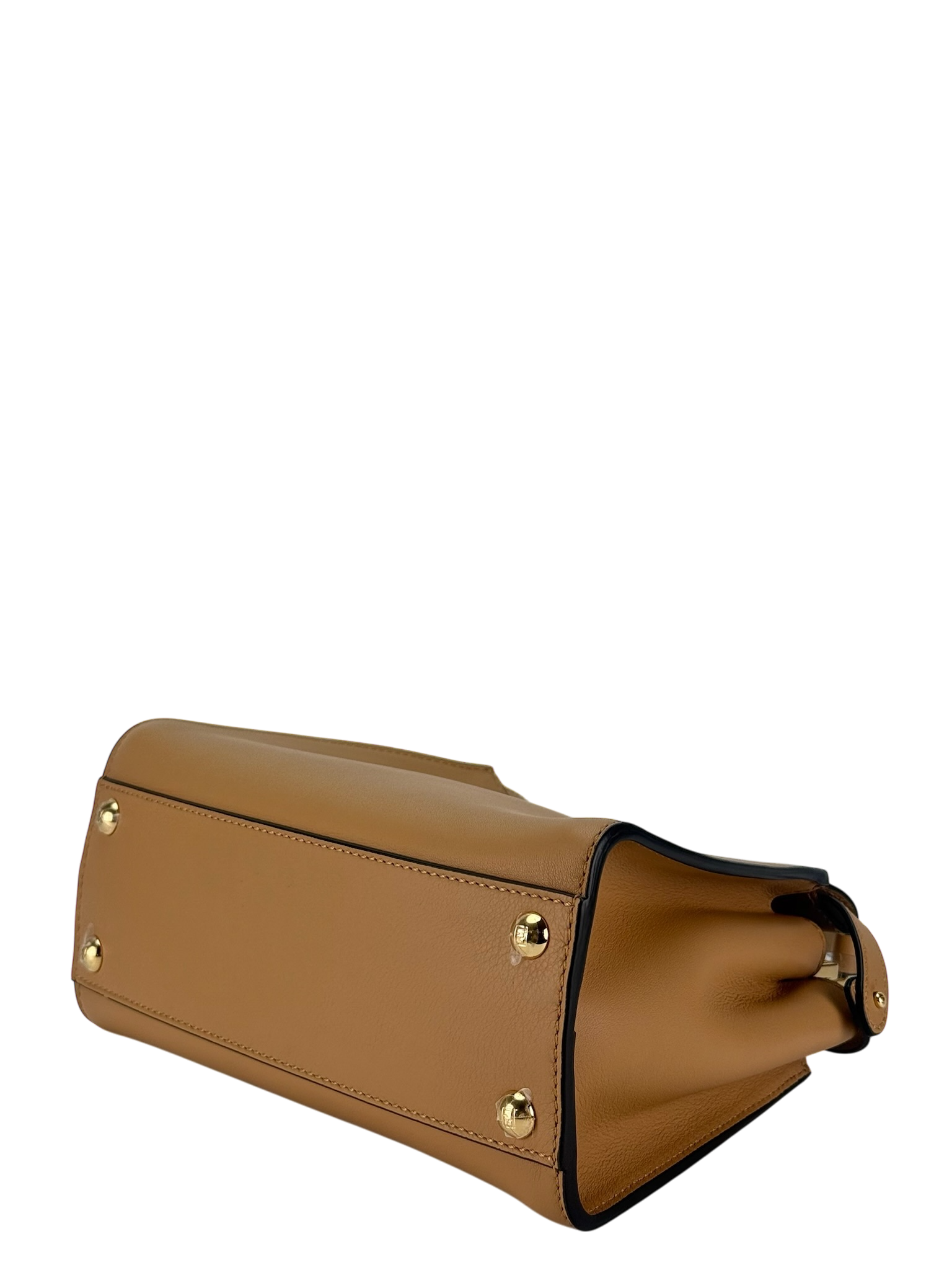 FENDI - Peekaboo Soft Small Brown Calfskin Leather bag Gold Hardware