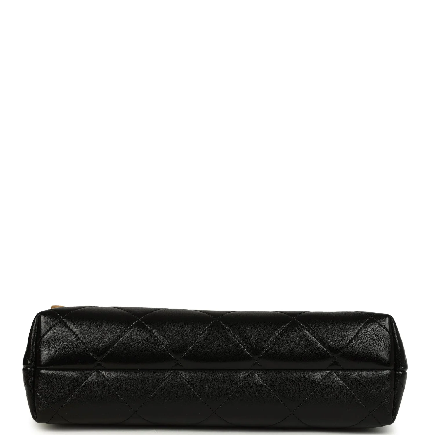 Chanel Coco Base Top Handle Flap Bag Brown Suede and Black Shiny Lambskin Brushed Gold Hardware