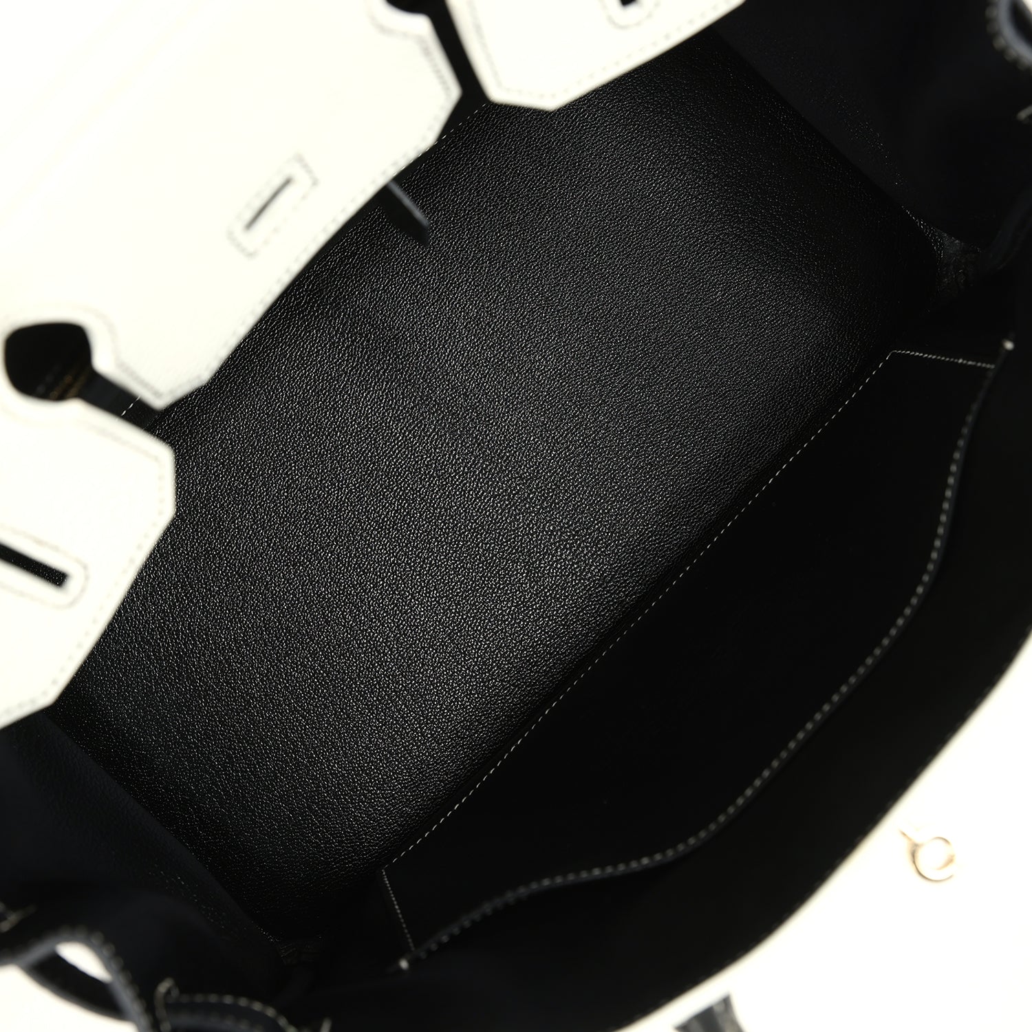 Pre-owned Hermes Special Order (HSS) Birkin 30 White and Black Clemence Permabrass Hardware