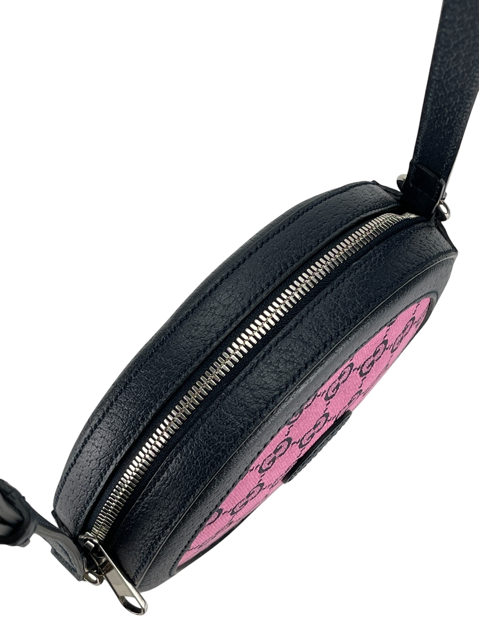 GUCCI - Ophidia round cloth crossbody bag Pink Black