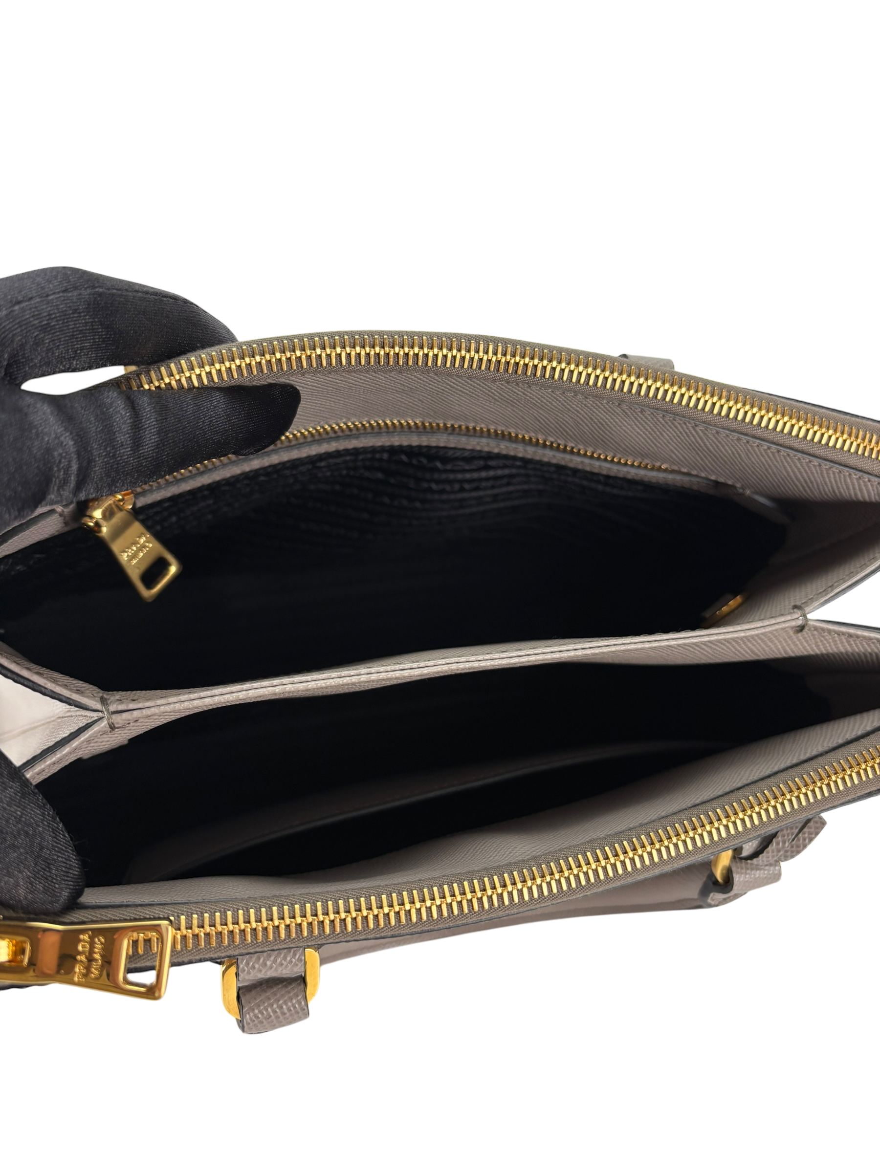 PRADA - Grey Galleria Medium Saffiano Leather Handbag