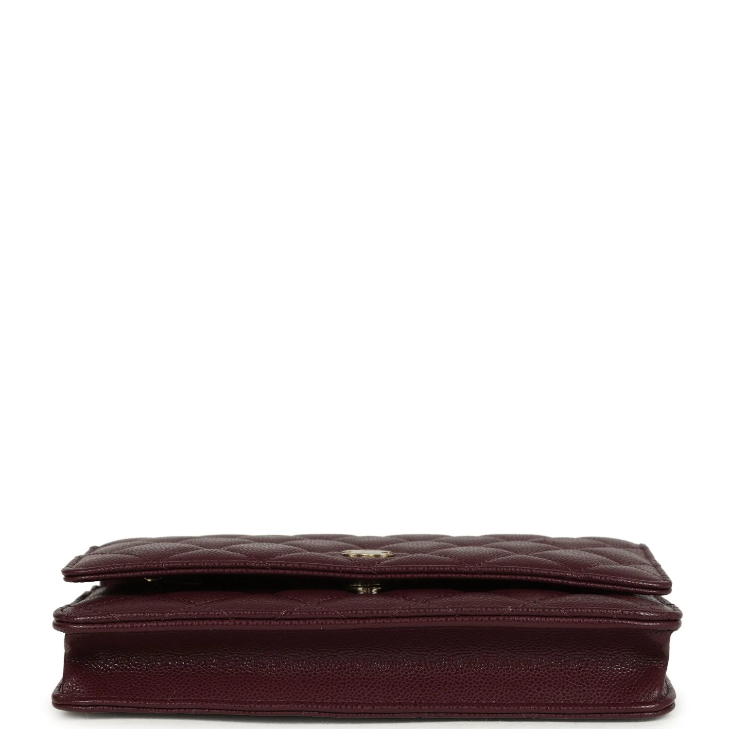 Chanel Wallet On Chain WOC Dark Burgundy Shiny Caviar Light Gold Hardware