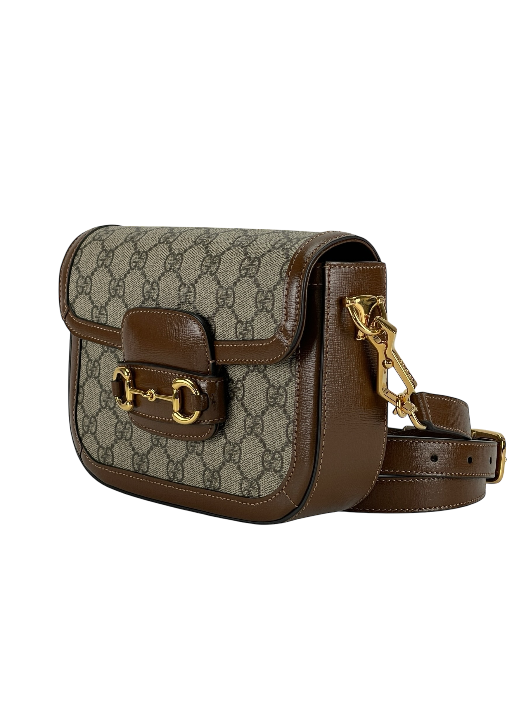GUCCI - GG Supreme Fabric Leather Horsebit 1955 Bag