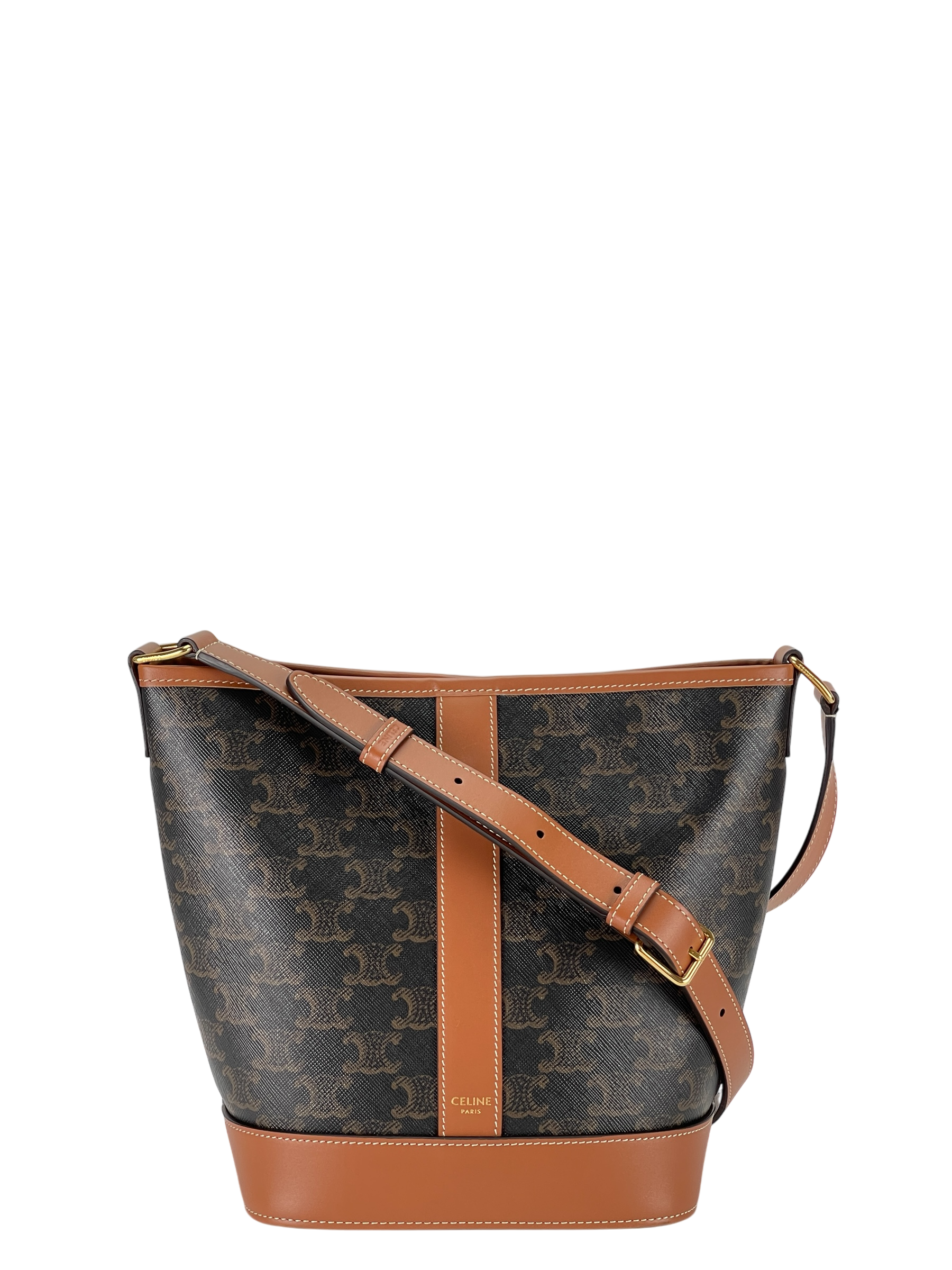 CELINE - Small Bucket Bag Brown Triomphe Canvas