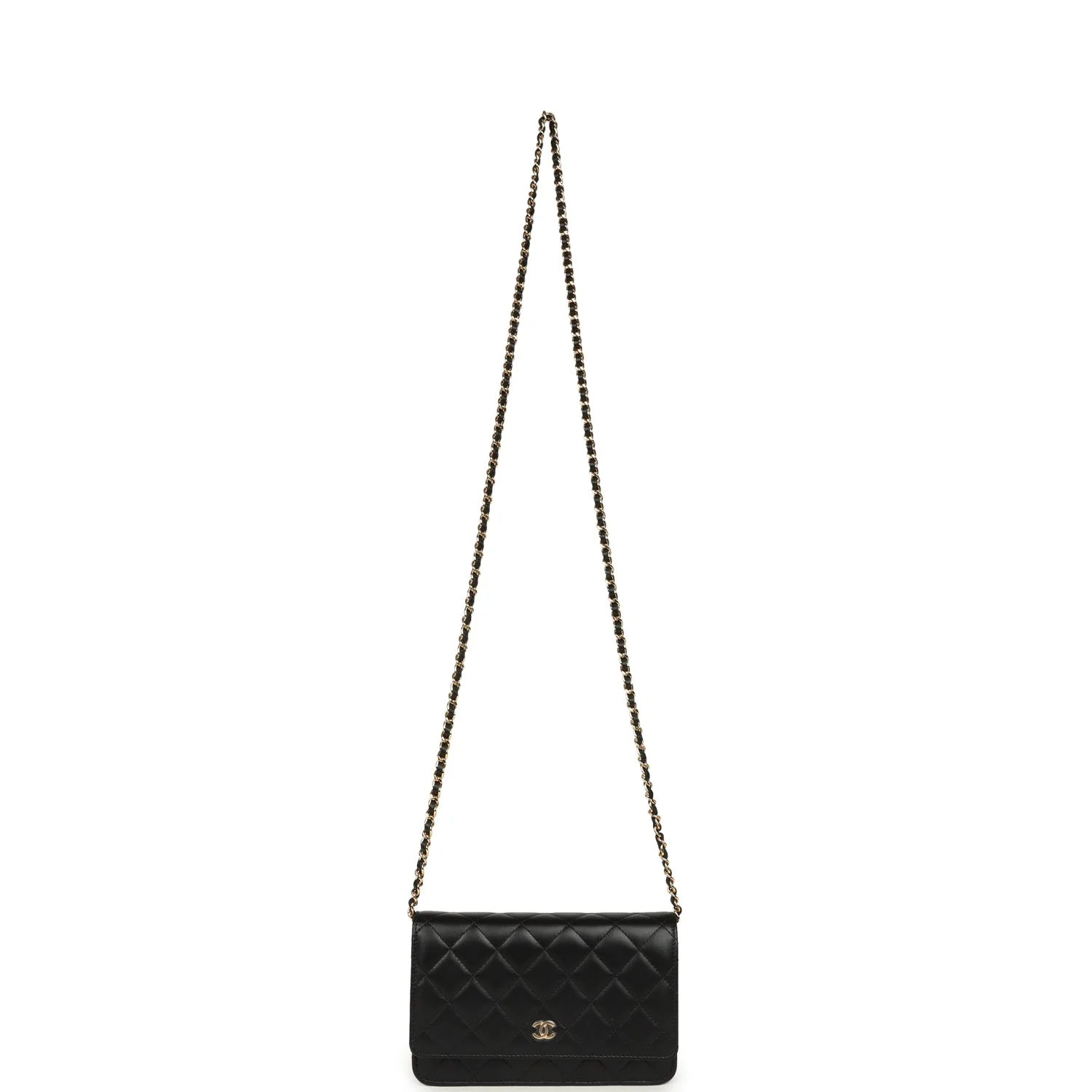 Chanel Wallet On Chain WOC Black Lambskin Gold Hardware