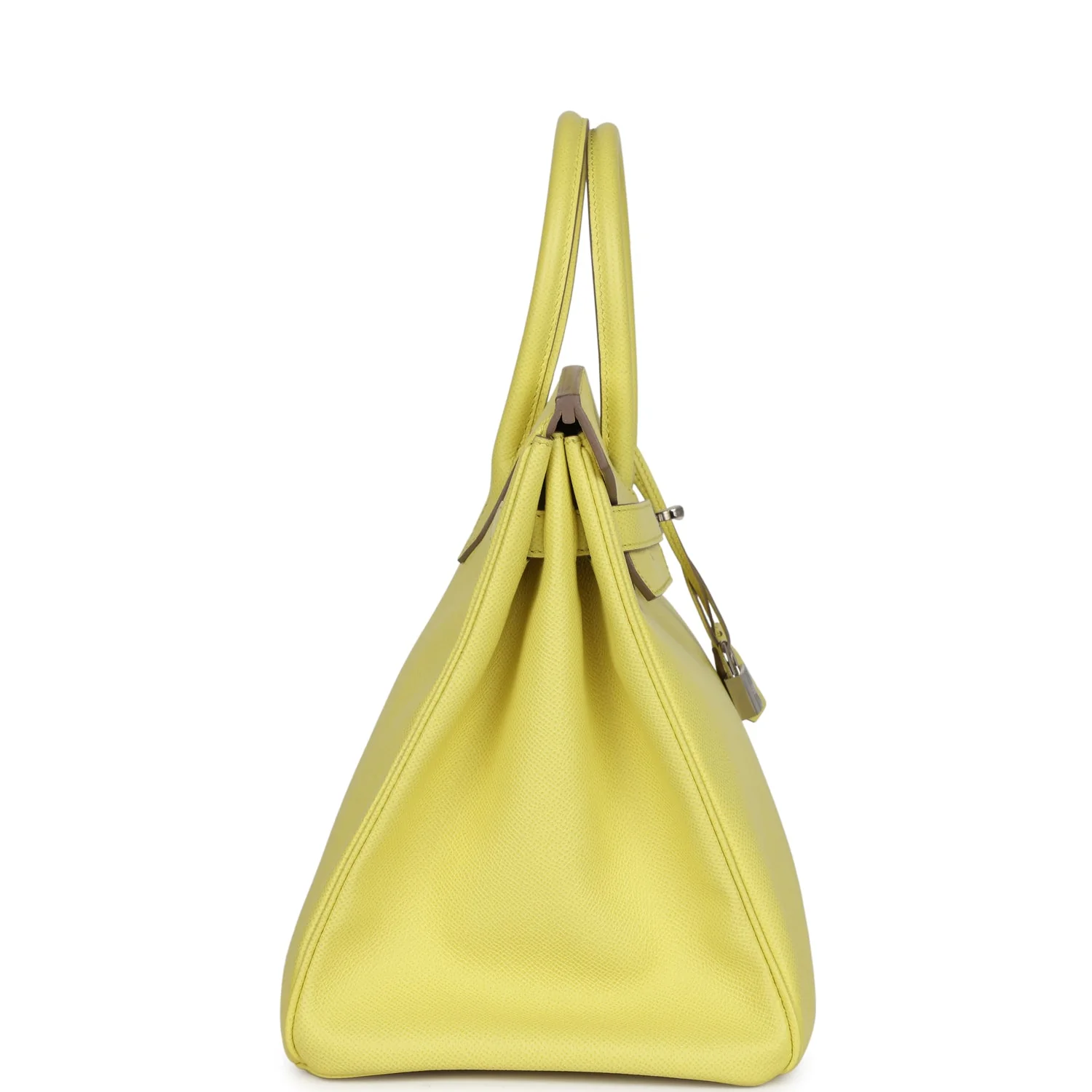 Pre-owned Hermes Birkin 35 Soufre Epsom Palladium Hardware