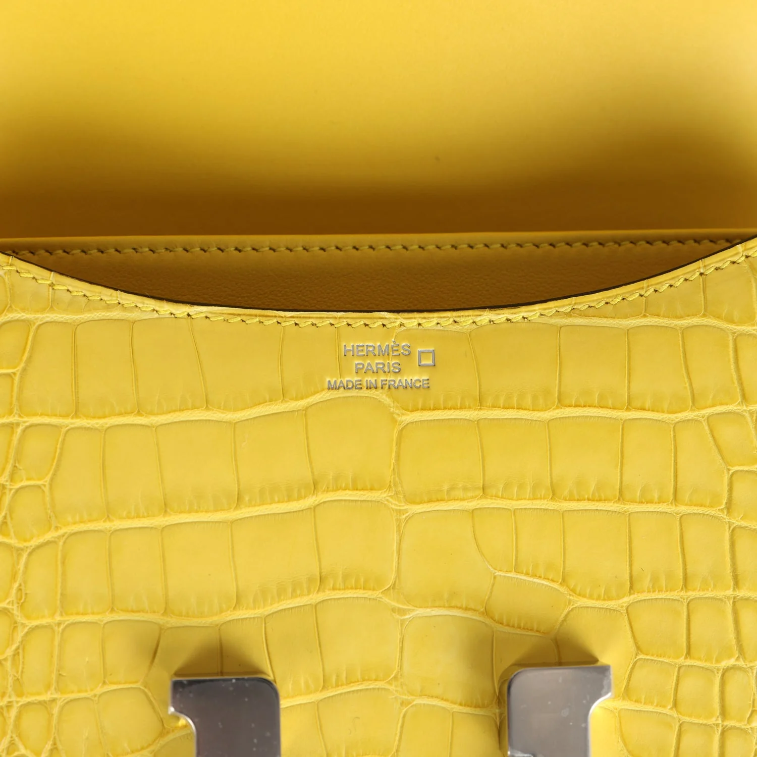 Hermes Constance 18 Mimosa Matte Alligator Palladium Hardware