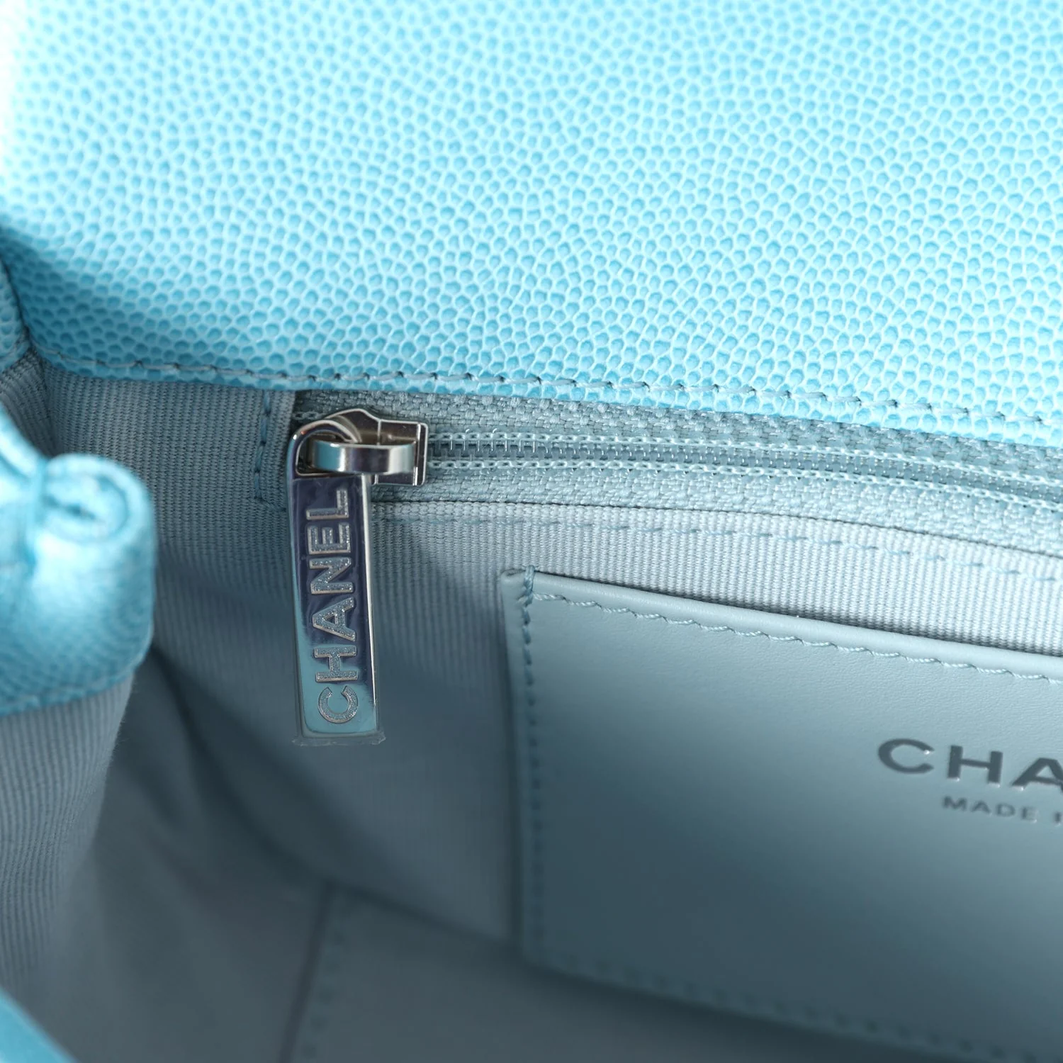 Chanel Small Flap Bag Blue Ombre Caviar Lacquered Metal Hardware