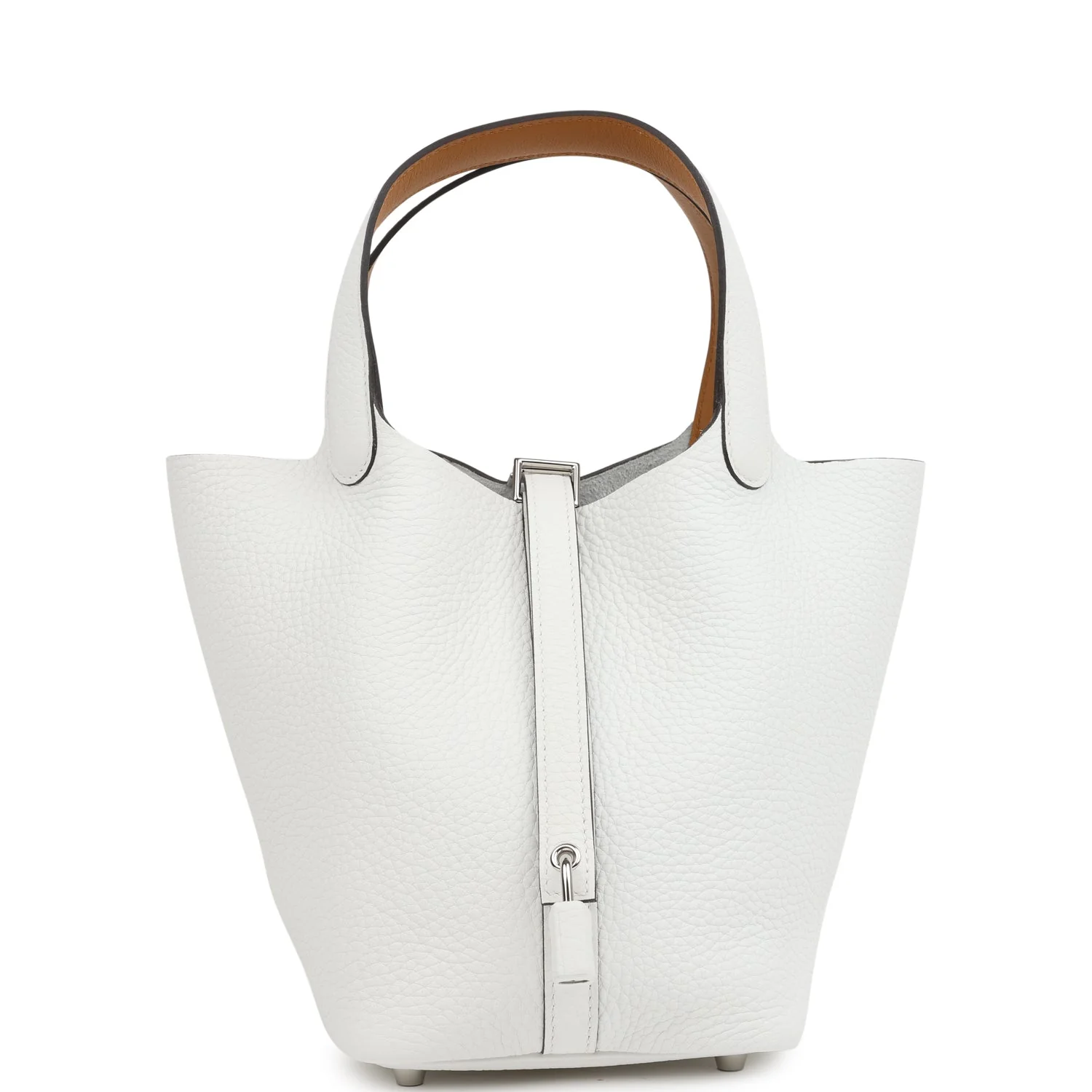 Hermes Picotin Lock Eclat 18 New White Clemence and Sesame Swift Palladium Hardware