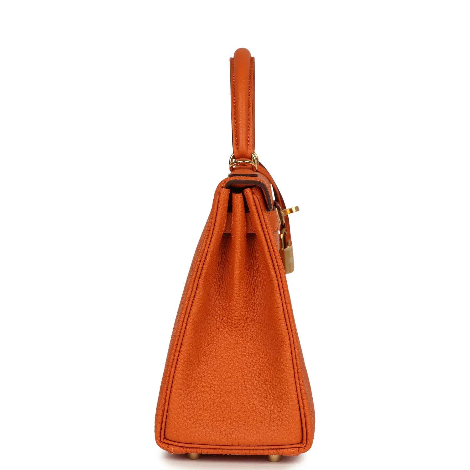 Hermes Special Order (HSS) Kelly Retourne 25 Orange Verso Togo Gold Hardware