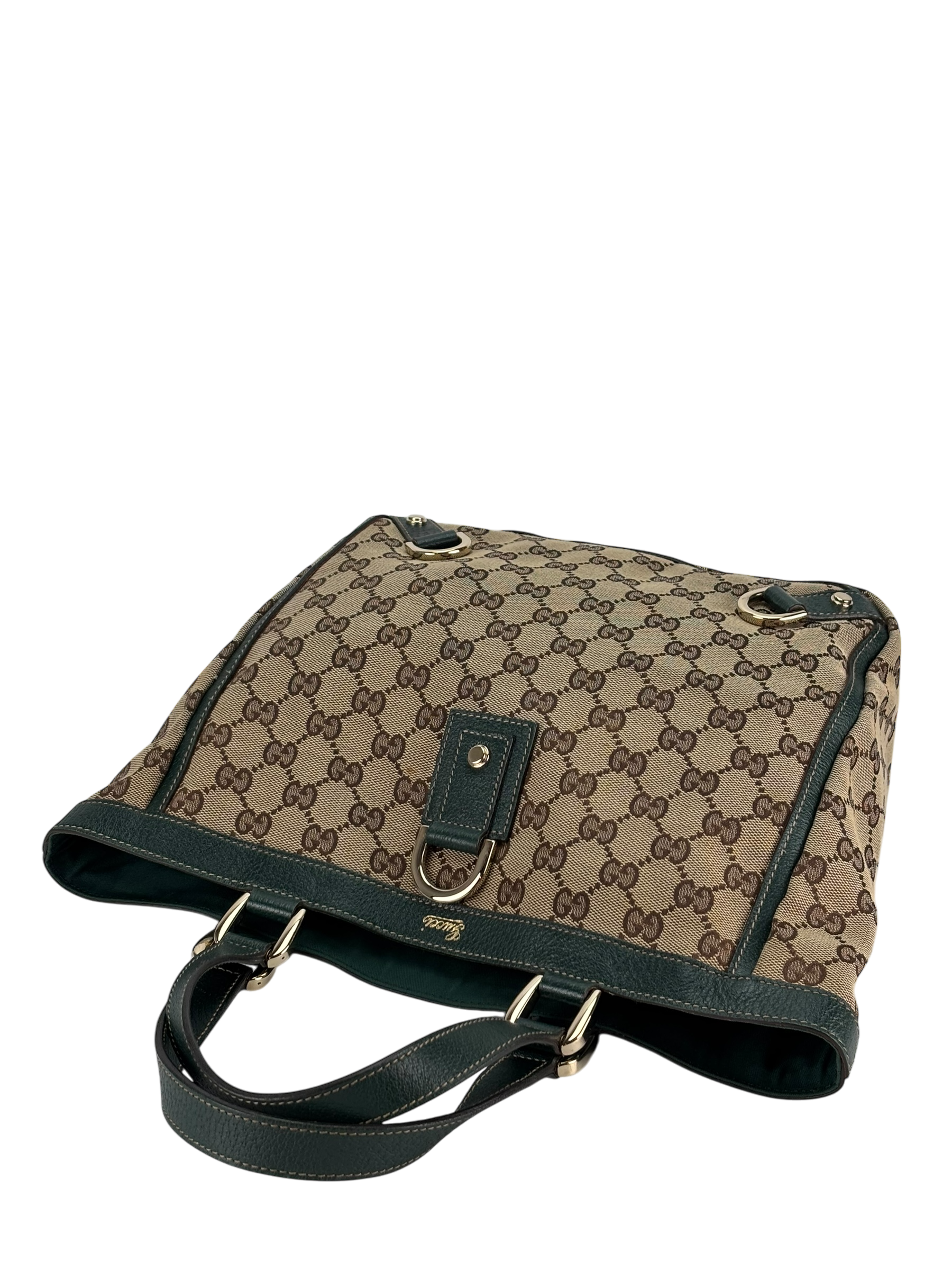 GUCCI - Green GG Canvas Small Abbey Tote Handbag