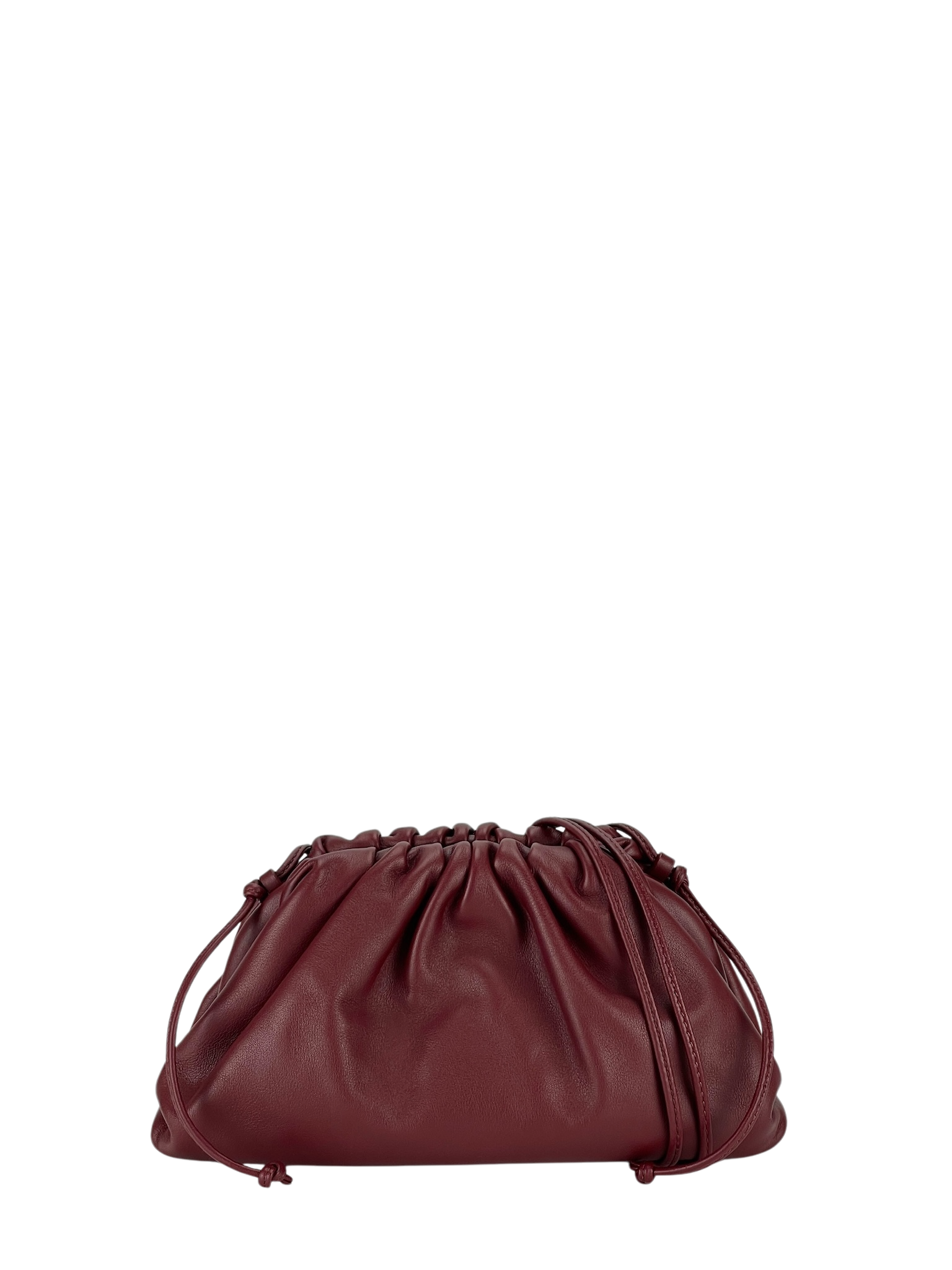 BOTTEGA VENETA - The Mini Pouch Bordeaux Claret Butter Calfskin