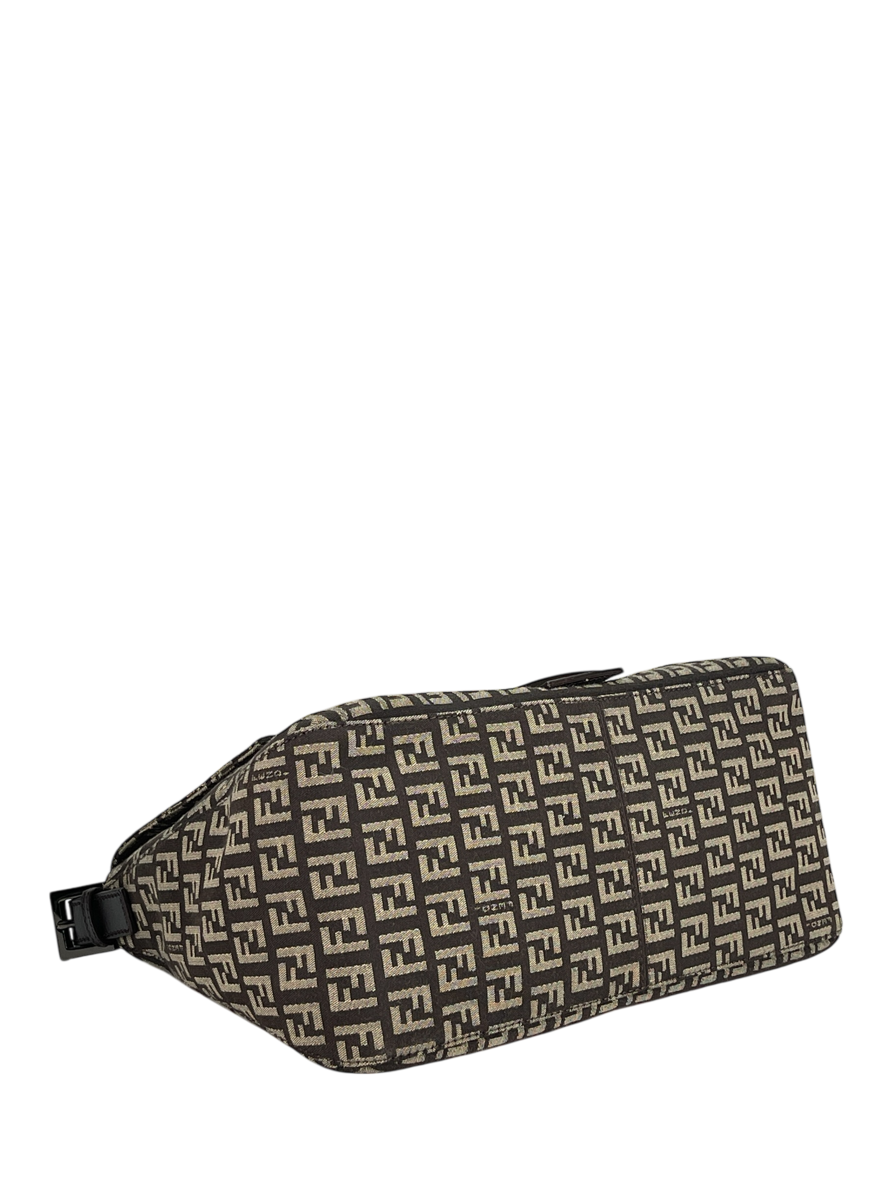 FENDI - Brown Zucca Mamma Baguette Handbag Gold Hardware