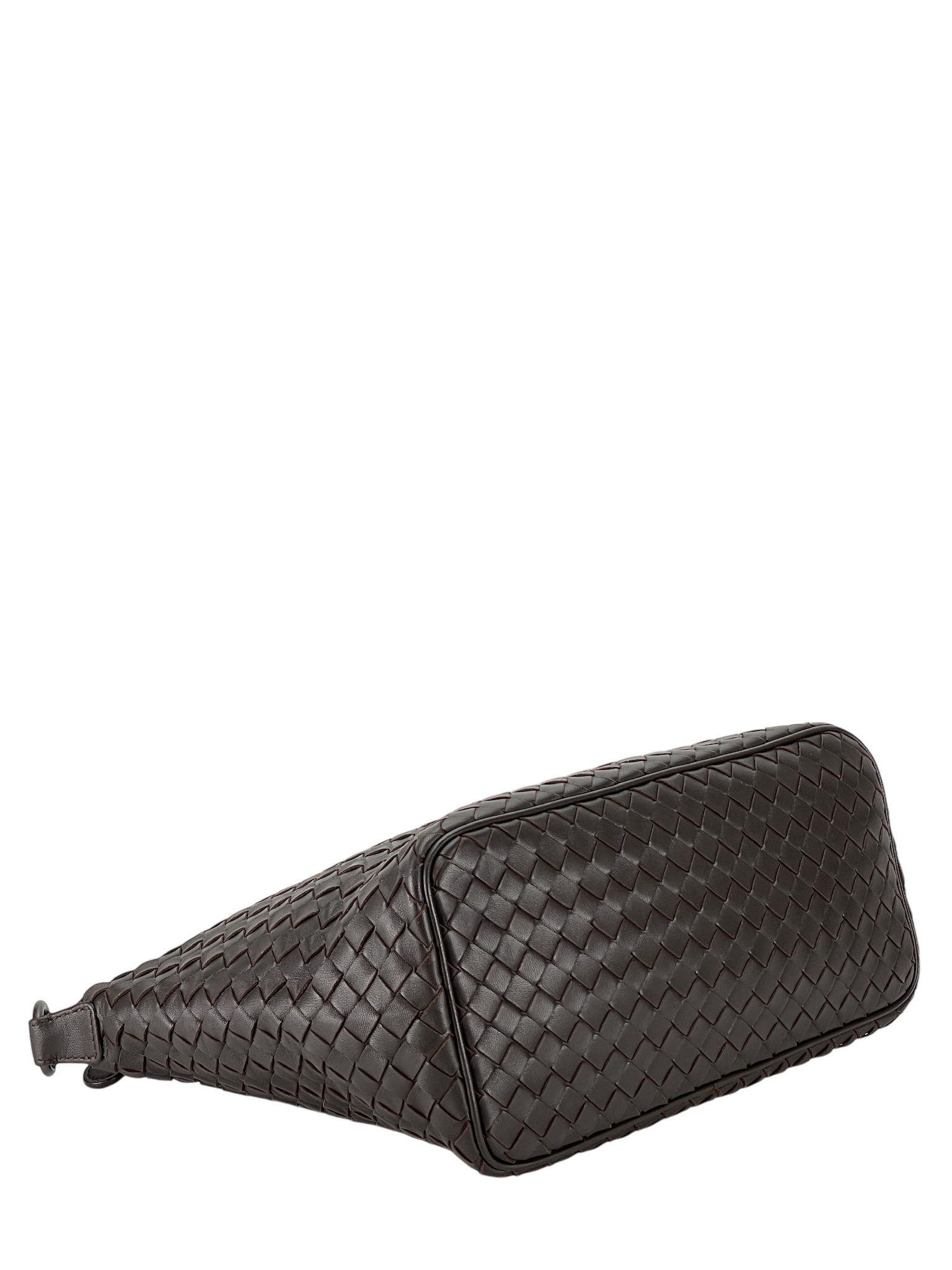 BOTTEGA VENETA - Zip Hobo Intrecciato Nappa Brown Calfskin