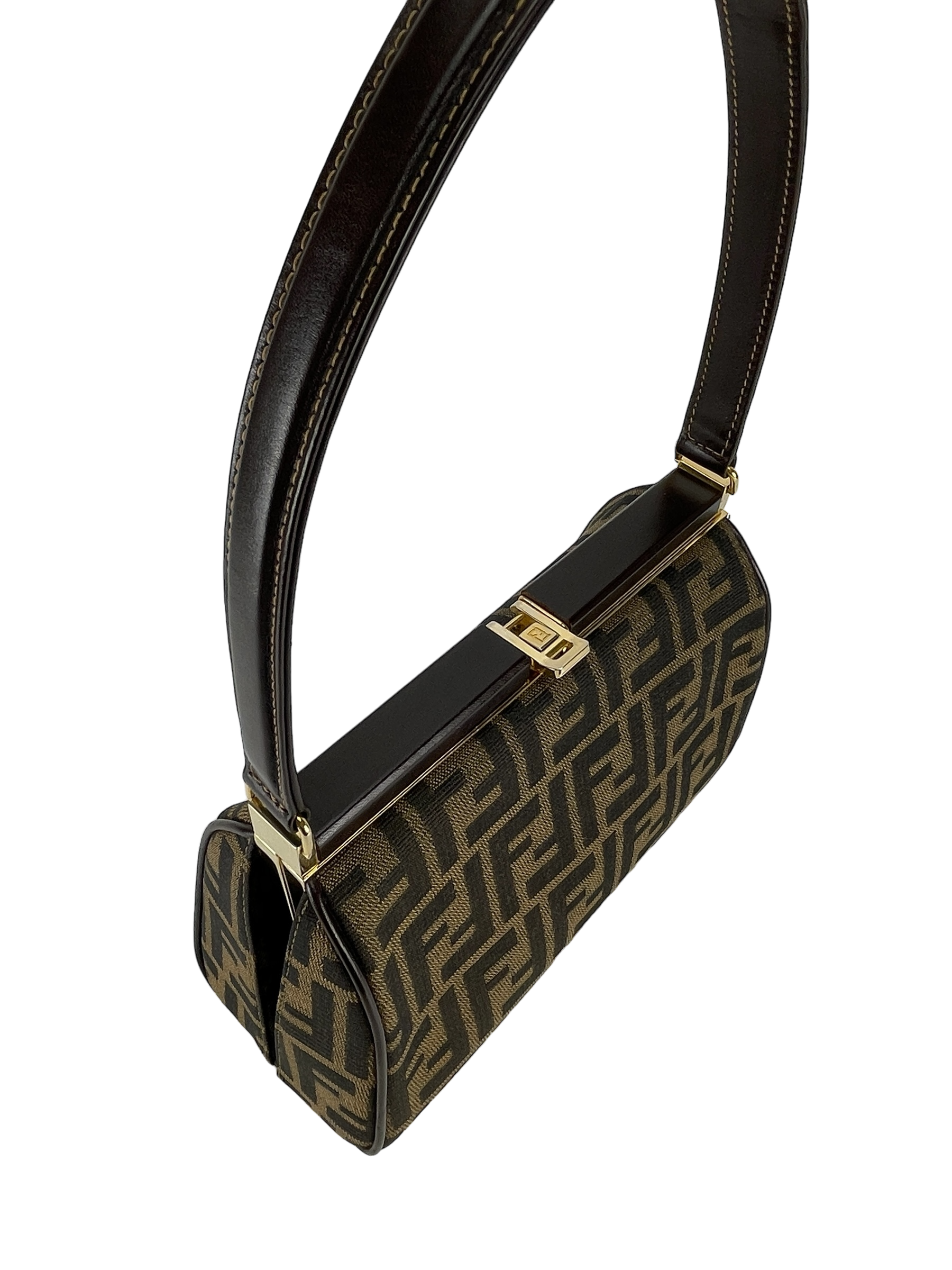 FENDI - Zucca Canvas Top Handle Bag Canvas Handbag