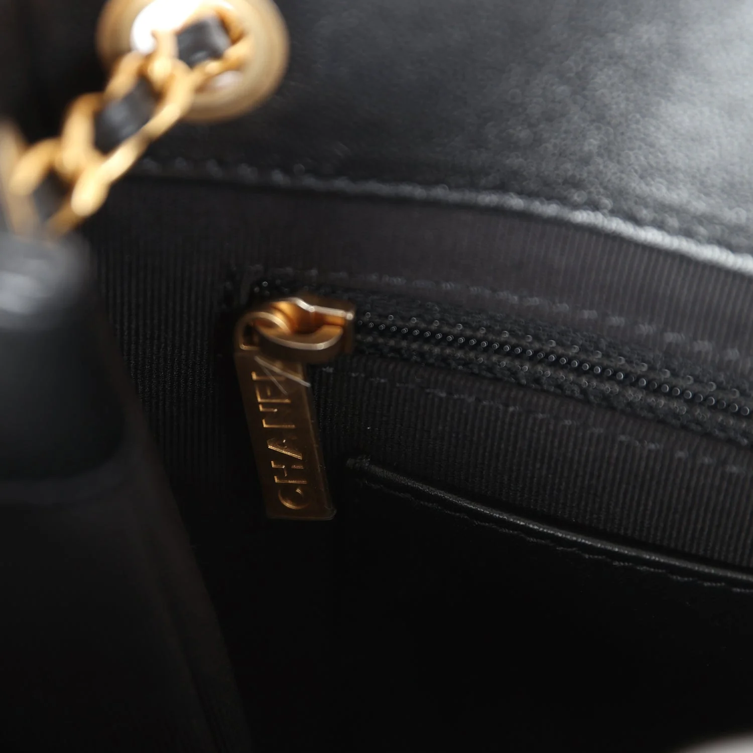 Chanel Small CC Shoulder Bag Black Lambskin Antique Gold Hardware