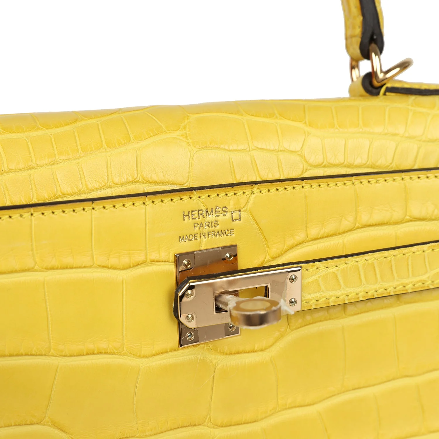 Hermes Kelly Retourne 25 Mimosa Matte Alligator Permabrass Hardware