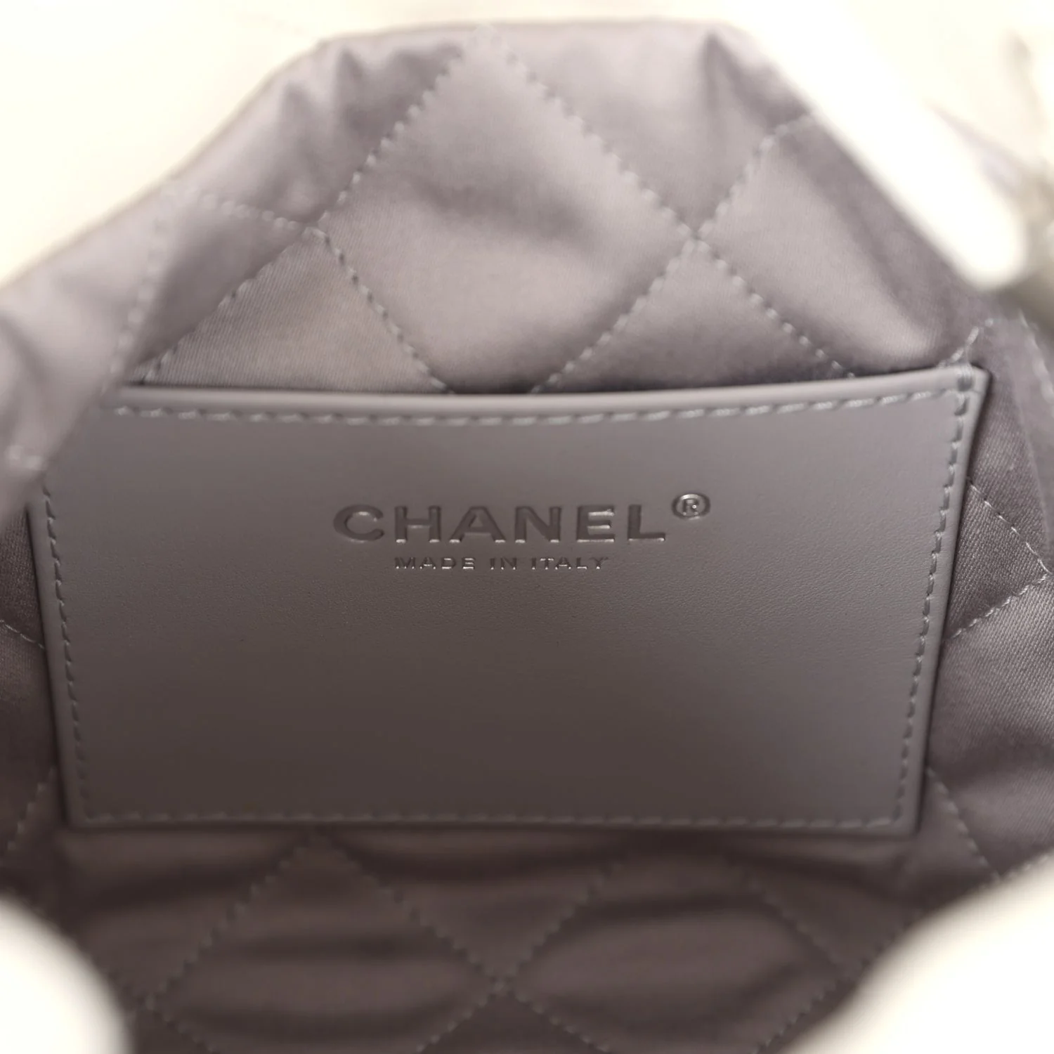 Chanel Mini 22 Bag White and Silver Ombre Metallic Calfskin Silver Hardware