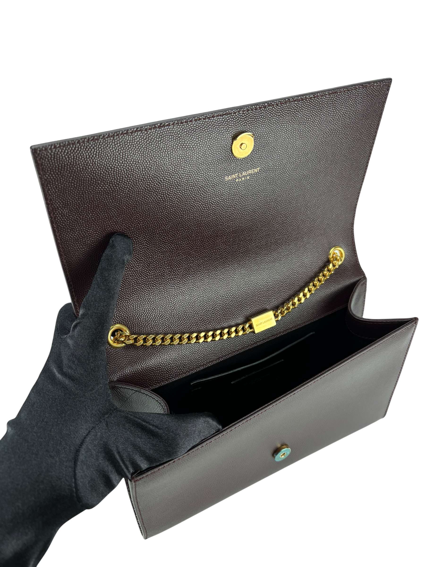 SAINT LAURENT - Medium Burgundy Kate shoulder bag