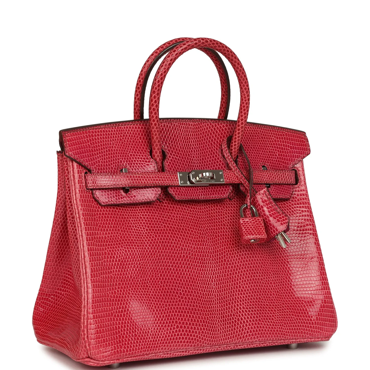 Vintage Hermes Birkin 25 Fuchsia Varanus Niloticus Lizard Palladium Hardware