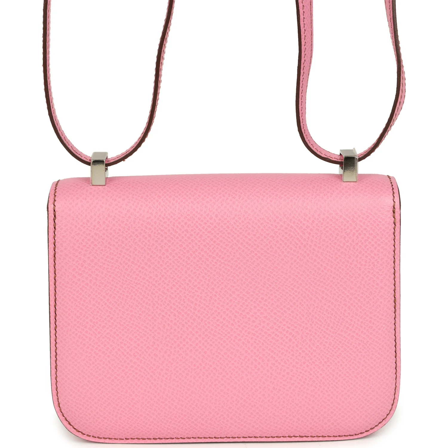 Pre-owned Hermes Micro Constance 14 Bubblegum Epsom Palladium Hardware
