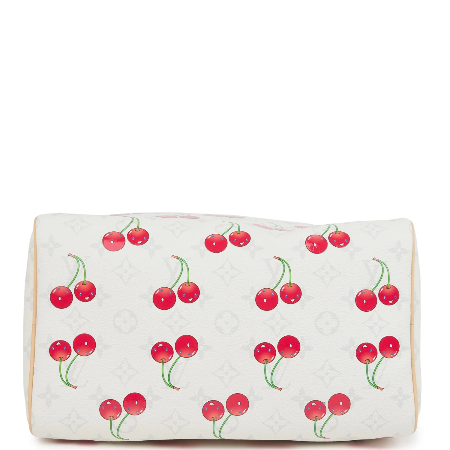Louis Vuitton X Takashi Murakami Soft Speedy Bandouliere 30 Cherry White Monogram Gold Hardware