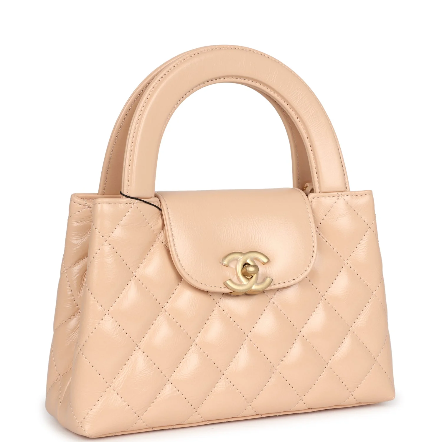 Chanel Small Kelly Shopper Beige Shiny Aged Calfskin Brushed Gold Hardware
