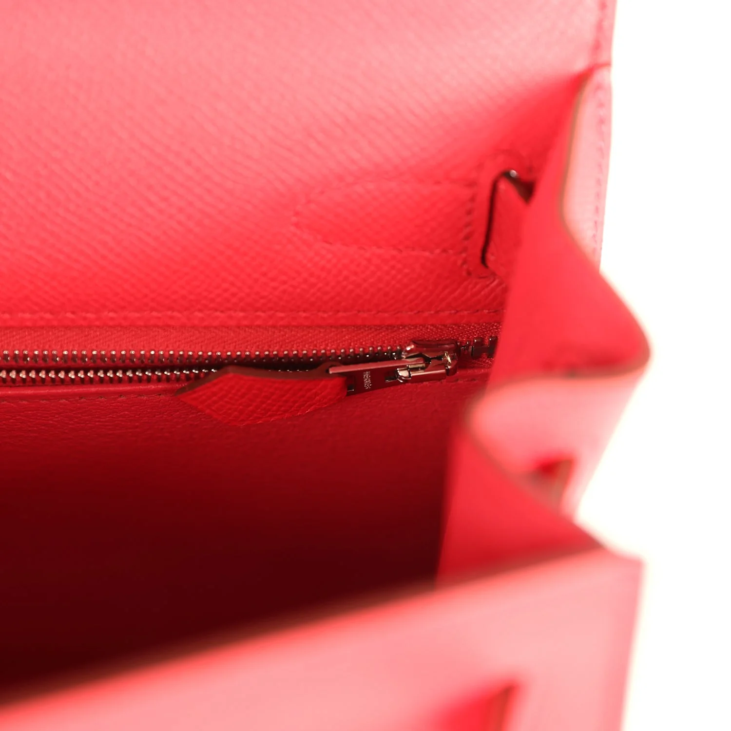 Pre-owned Hermes Kelly Sellier 28 Bougainvillea Epsom Palladium Hardware