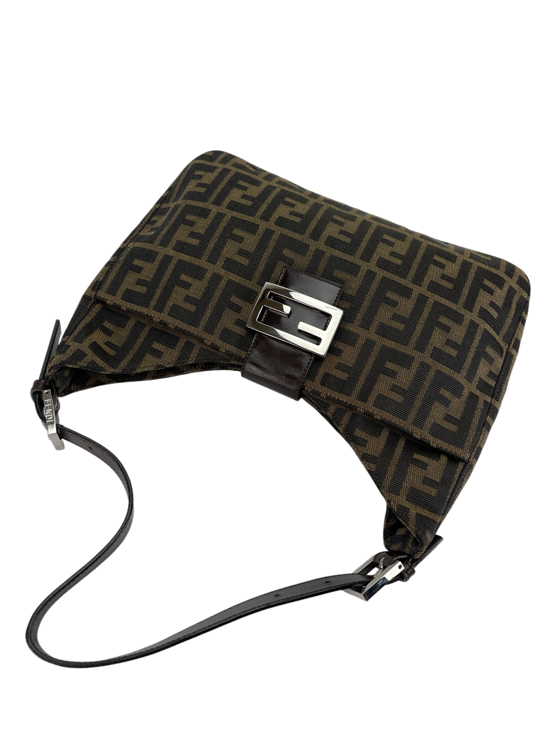 FENDI - Brown Canvas Zucca Shoulder Bag