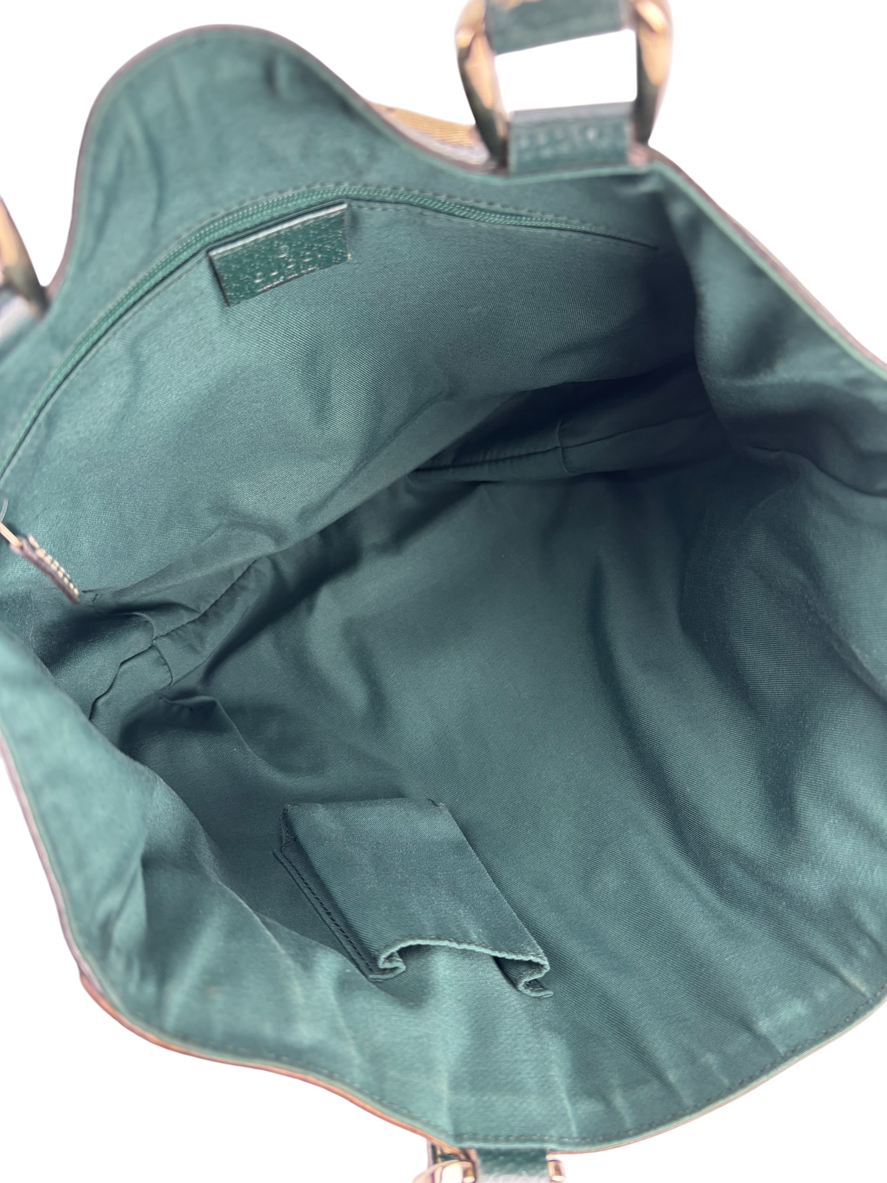 GUCCI - Green GG Canvas Small Abbey Tote Handbag