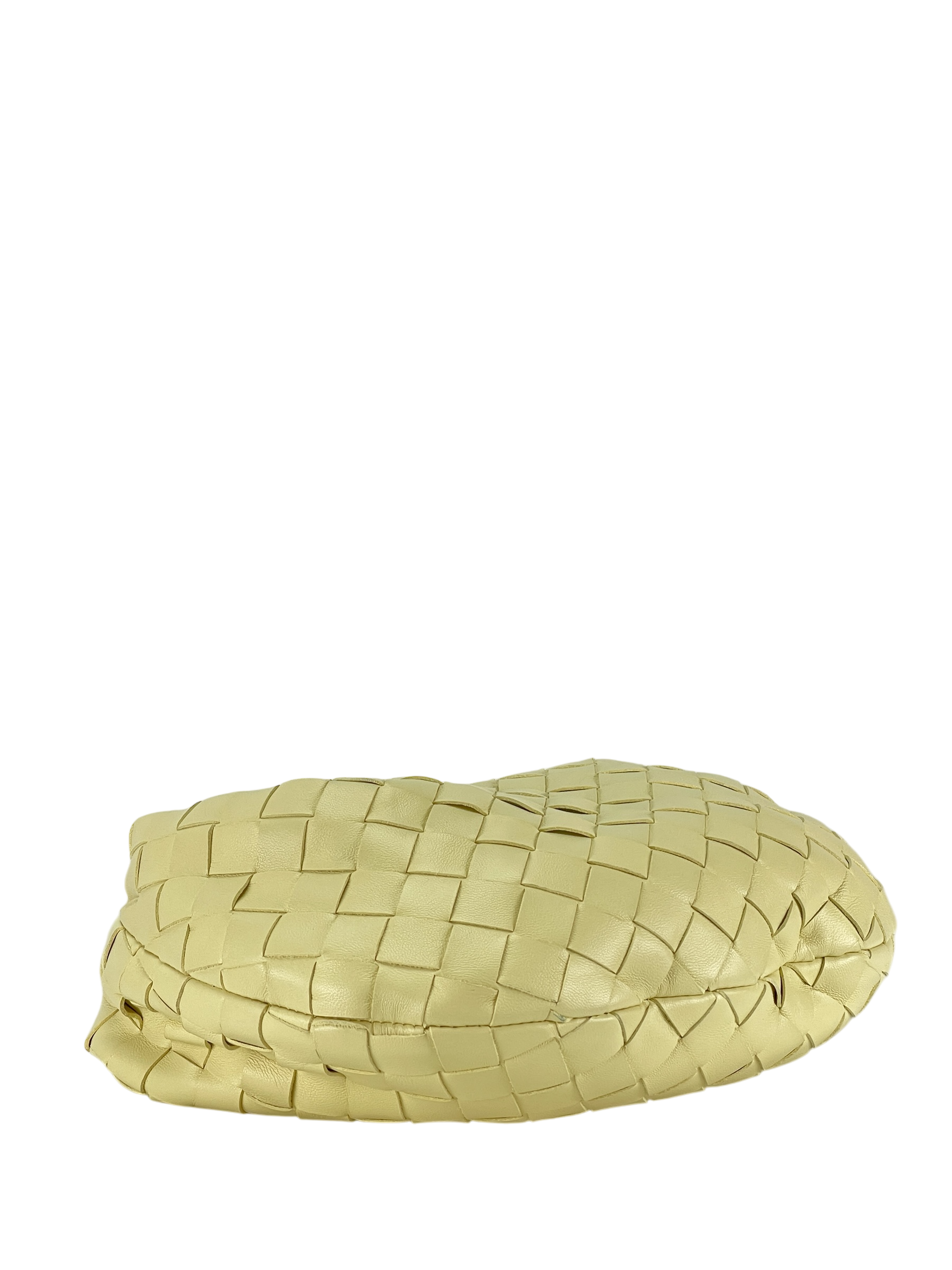 BOTTEGA VENETA - Light Yellow Lambskin Nappa Intrecciato Mini Jodie Handbag