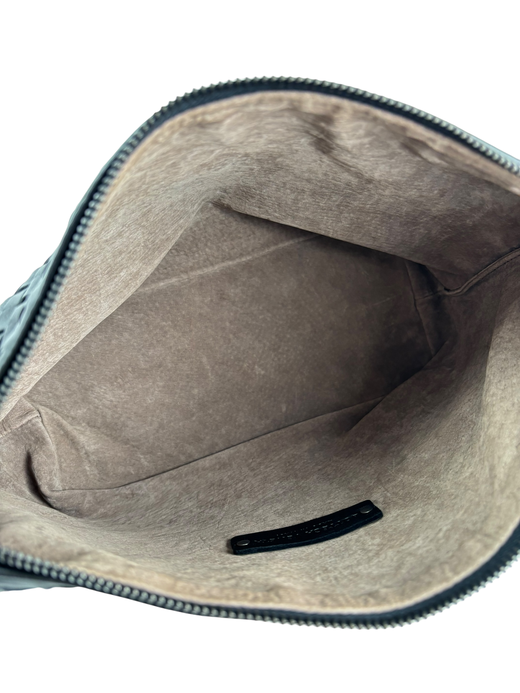 BOTTEGA VENETA - Black Lambskin Hobo Intrecciato Nappa