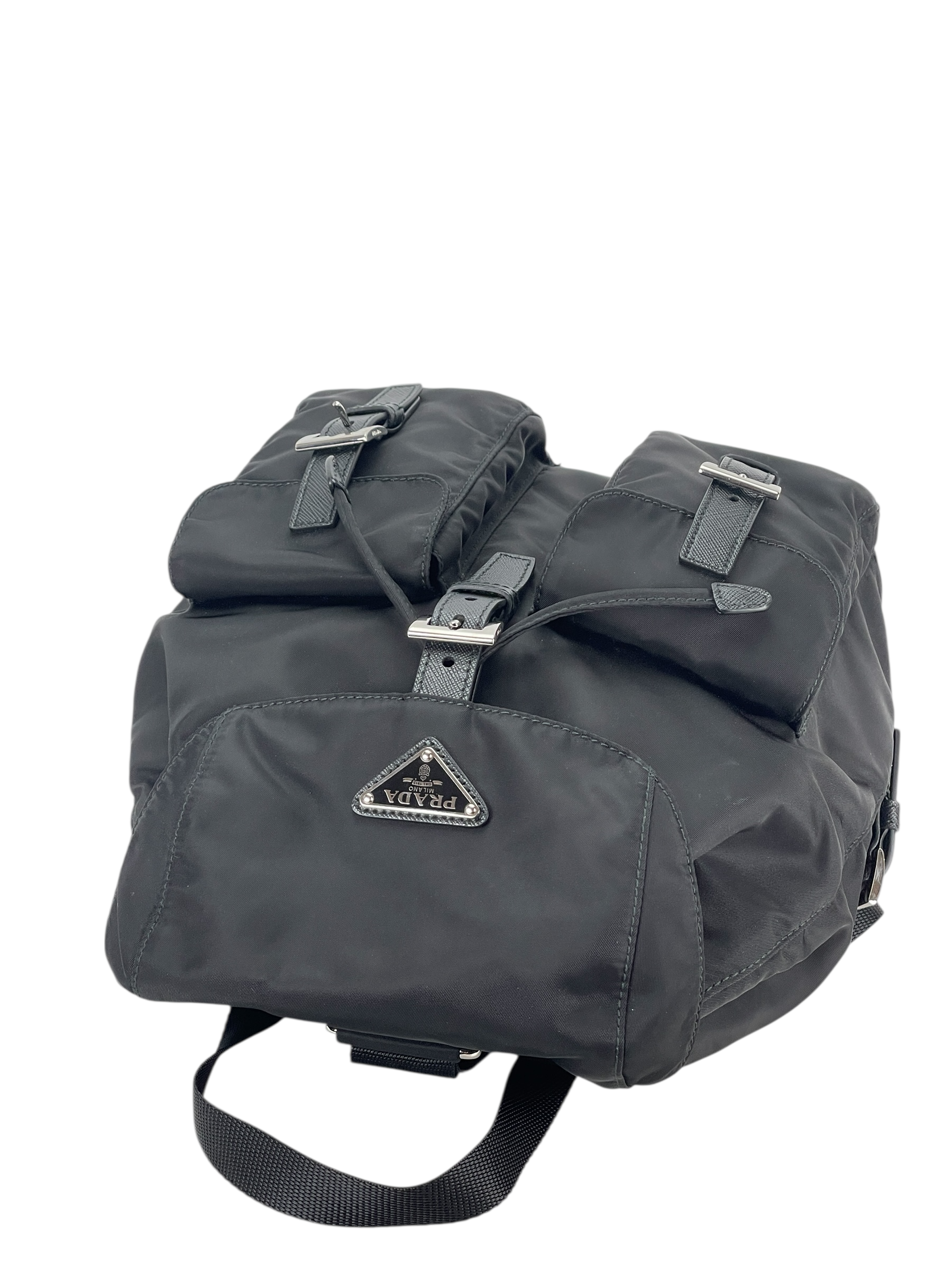 PRADA - Black Re-Nylon Backbag Small