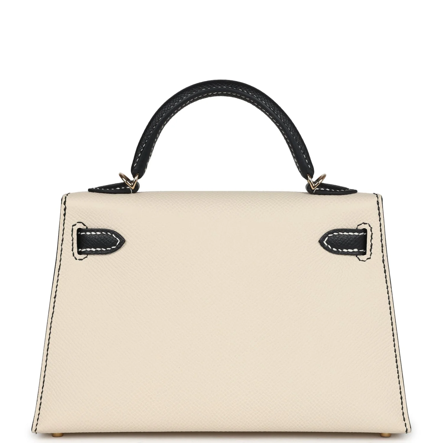 Hermes Special Order (HSS) Kelly Sellier 20 Craie and Black Epsom Permabrass Hardware