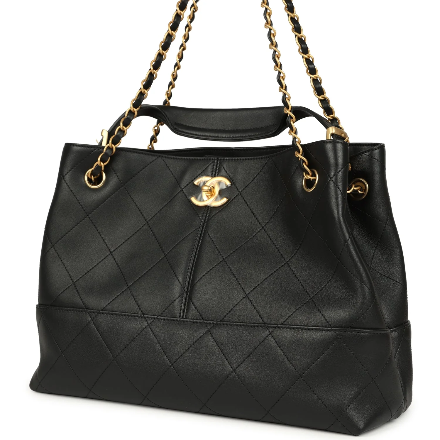 Chanel Small Coco Hobo Bag Black Calfskin Antique Gold Hardware