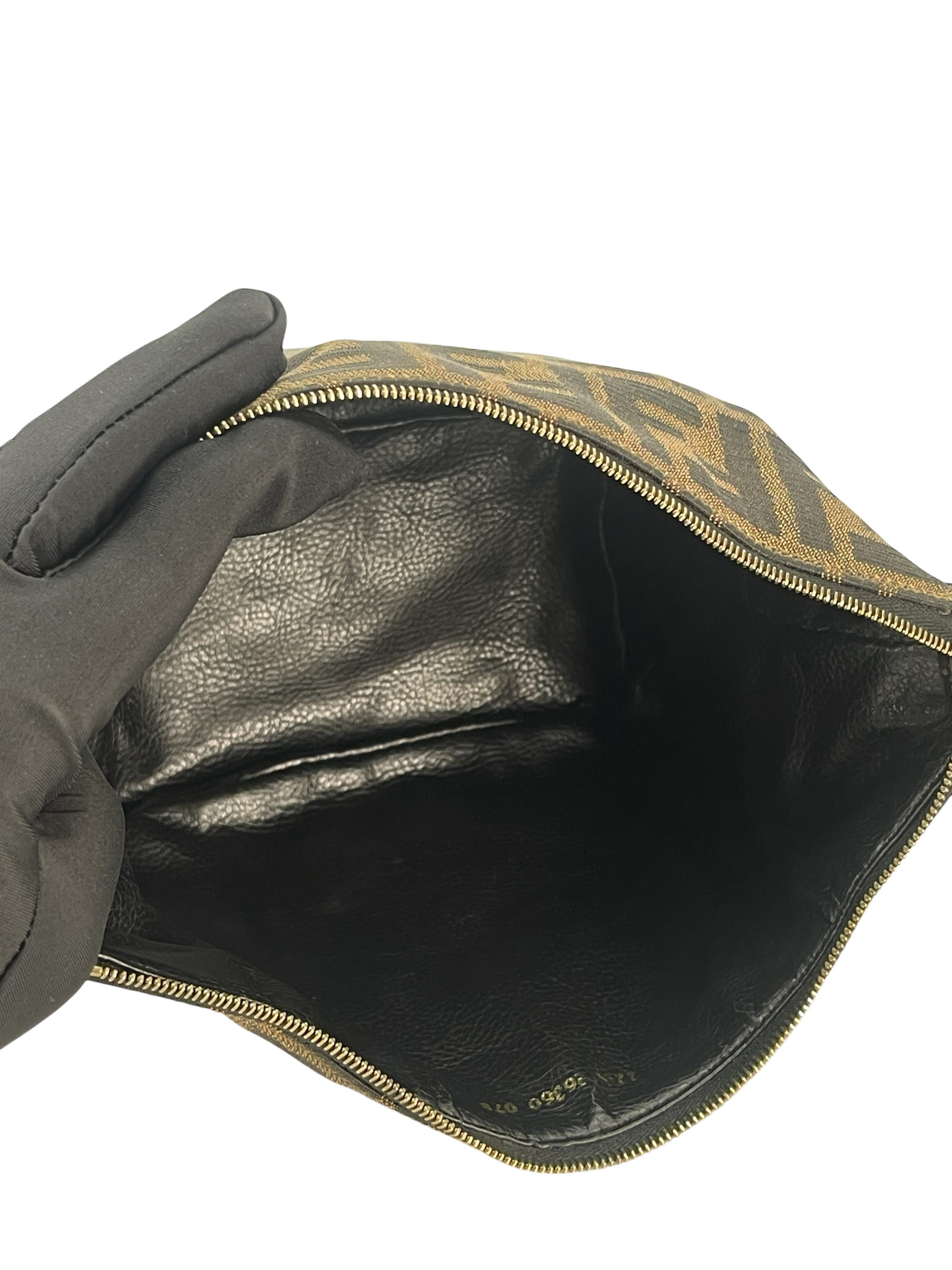 FENDI - Zucca Brown Jacquard Mini Vanity Pouch Handbag