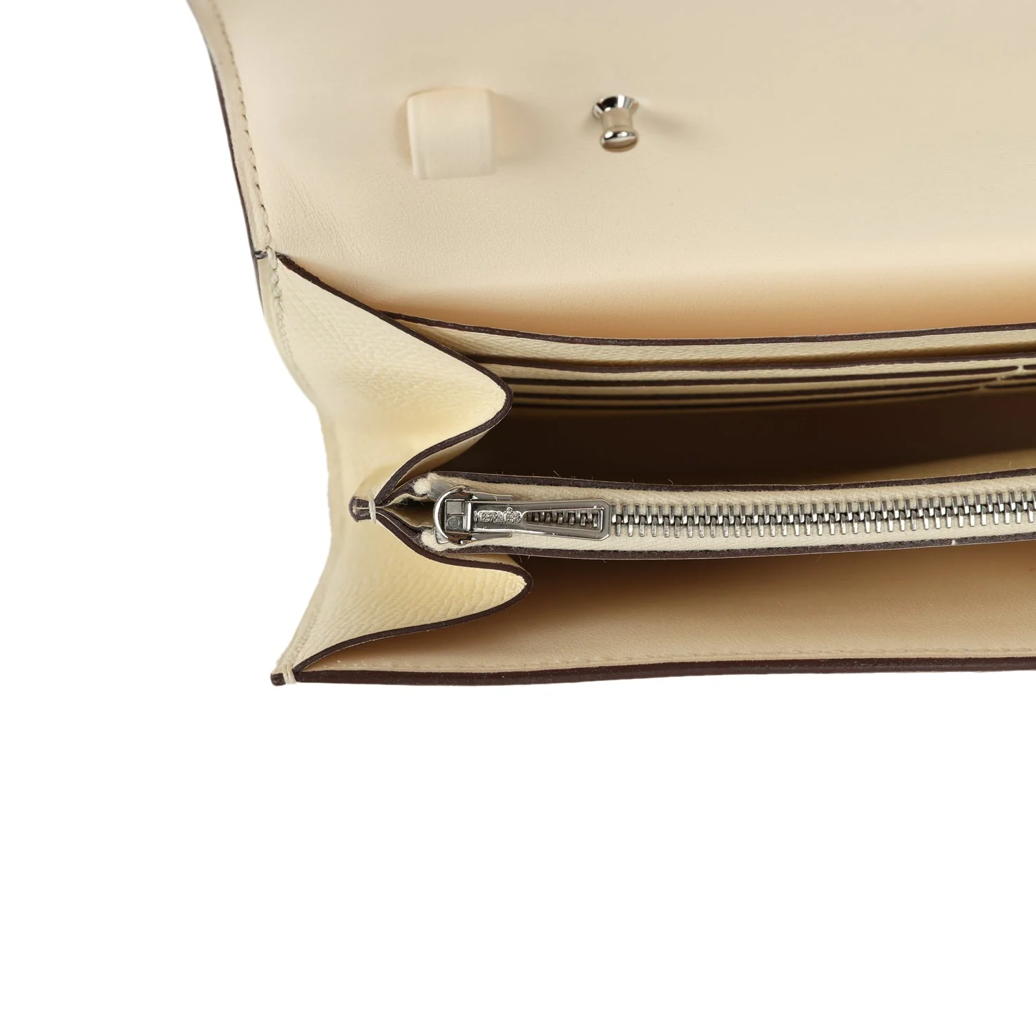 Pre-owned Hermes Constance Wallet To Go Nata Epsom Marquette Palladium Hardware