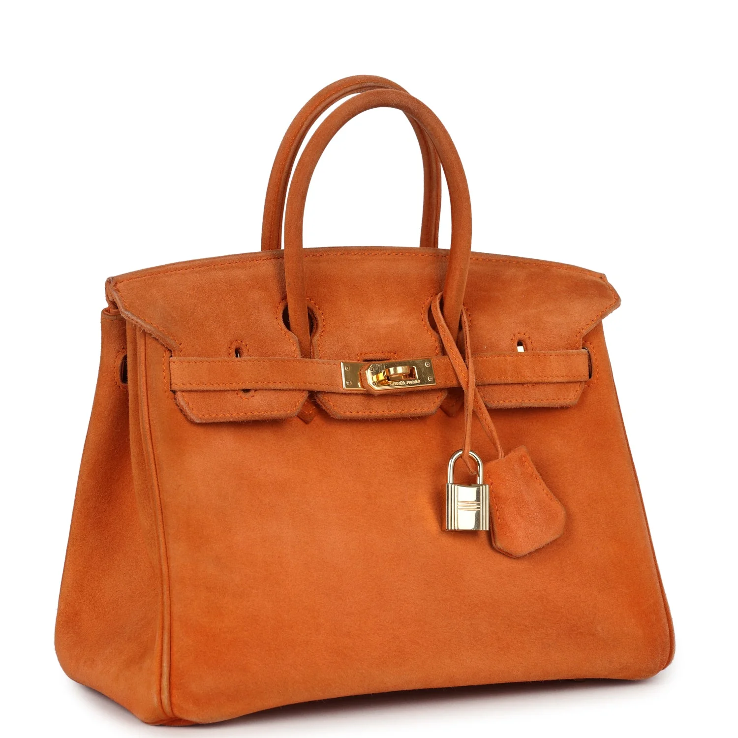 Vintage Hermes Birkin 25 Orange Doblis Gold Hardware