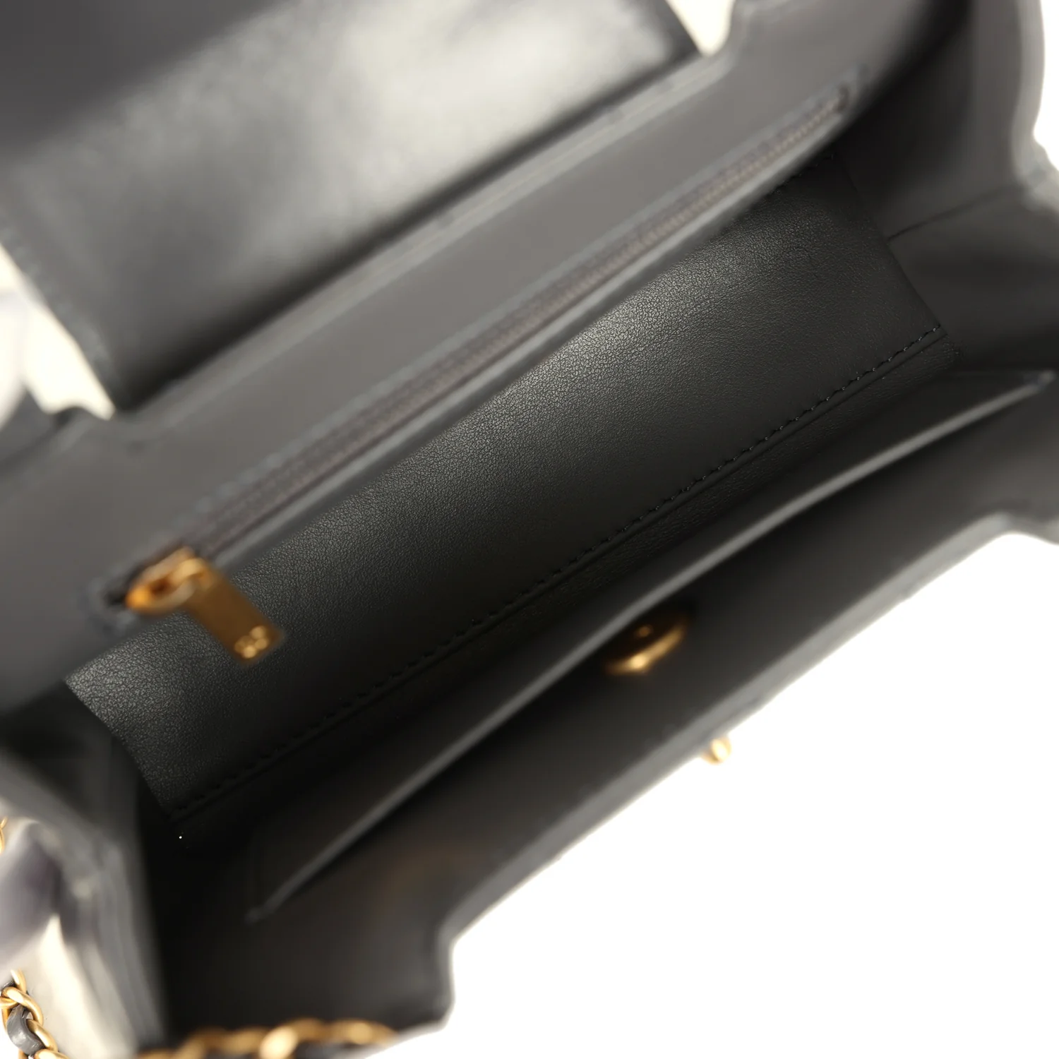 Pre-owned Chanel Small Kelly Shopper Grey Shiny Aged Calfskin Brushed Gold Hardware