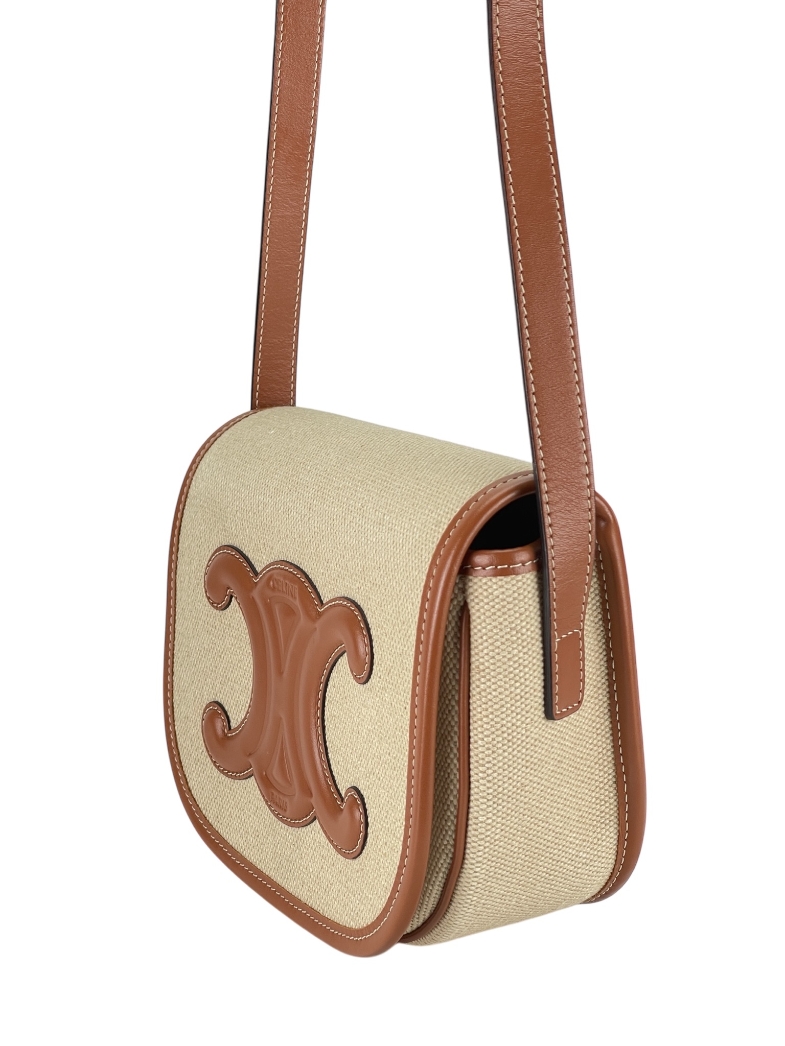 CELINE - Mini Besace Triomphe Shoulder Bag Beige