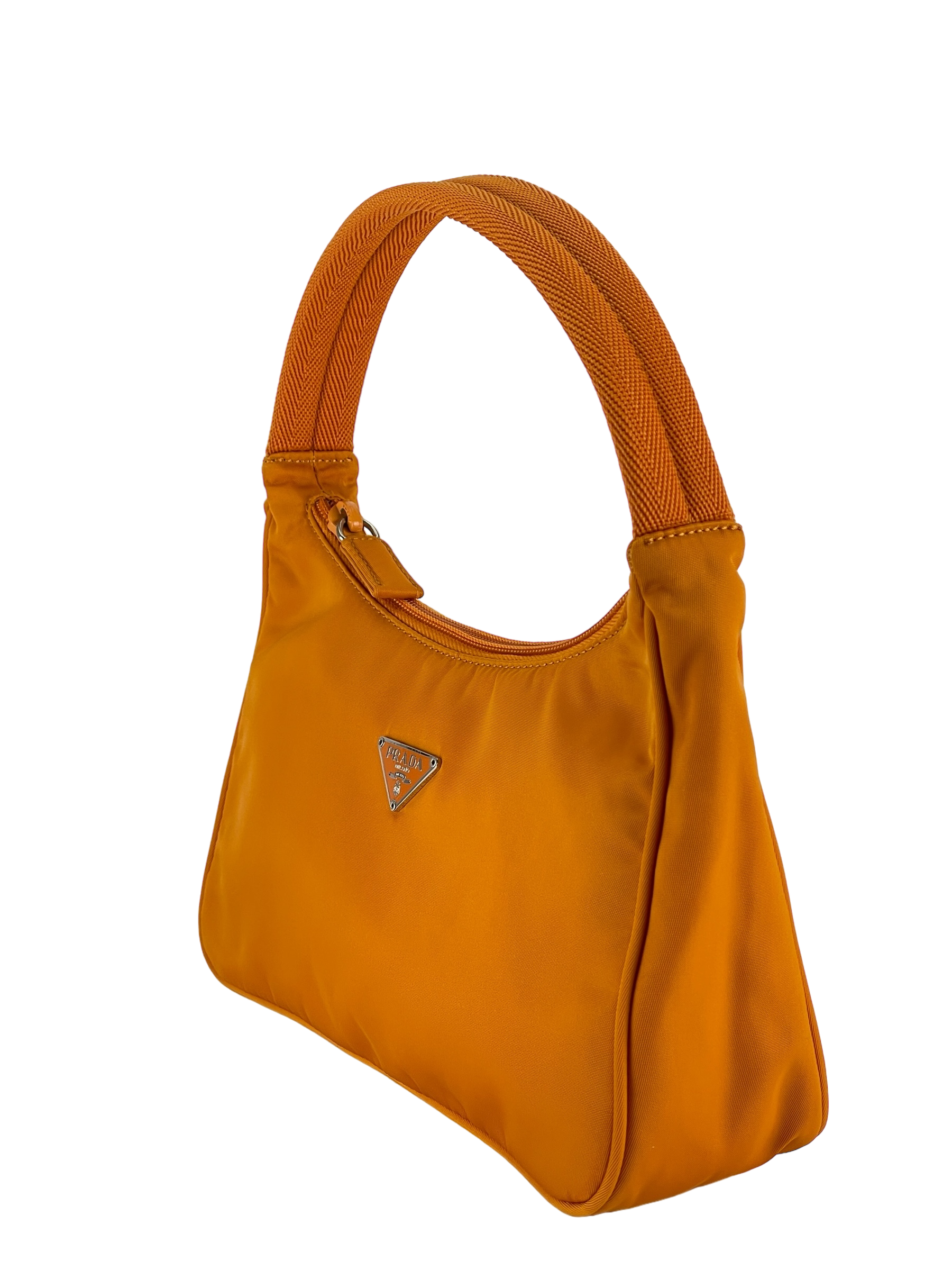 PRADA - Orange Nylon Hobo Bag