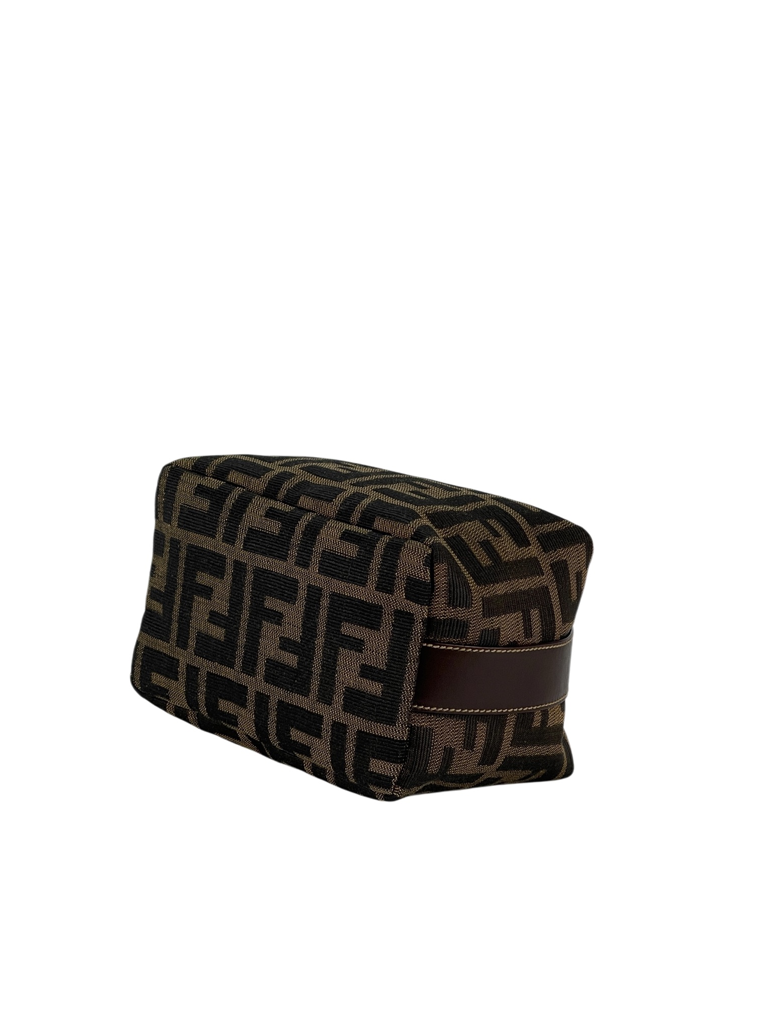 FENDI - Zucca Brown Jacquard Mini Vanity Pouch Bag