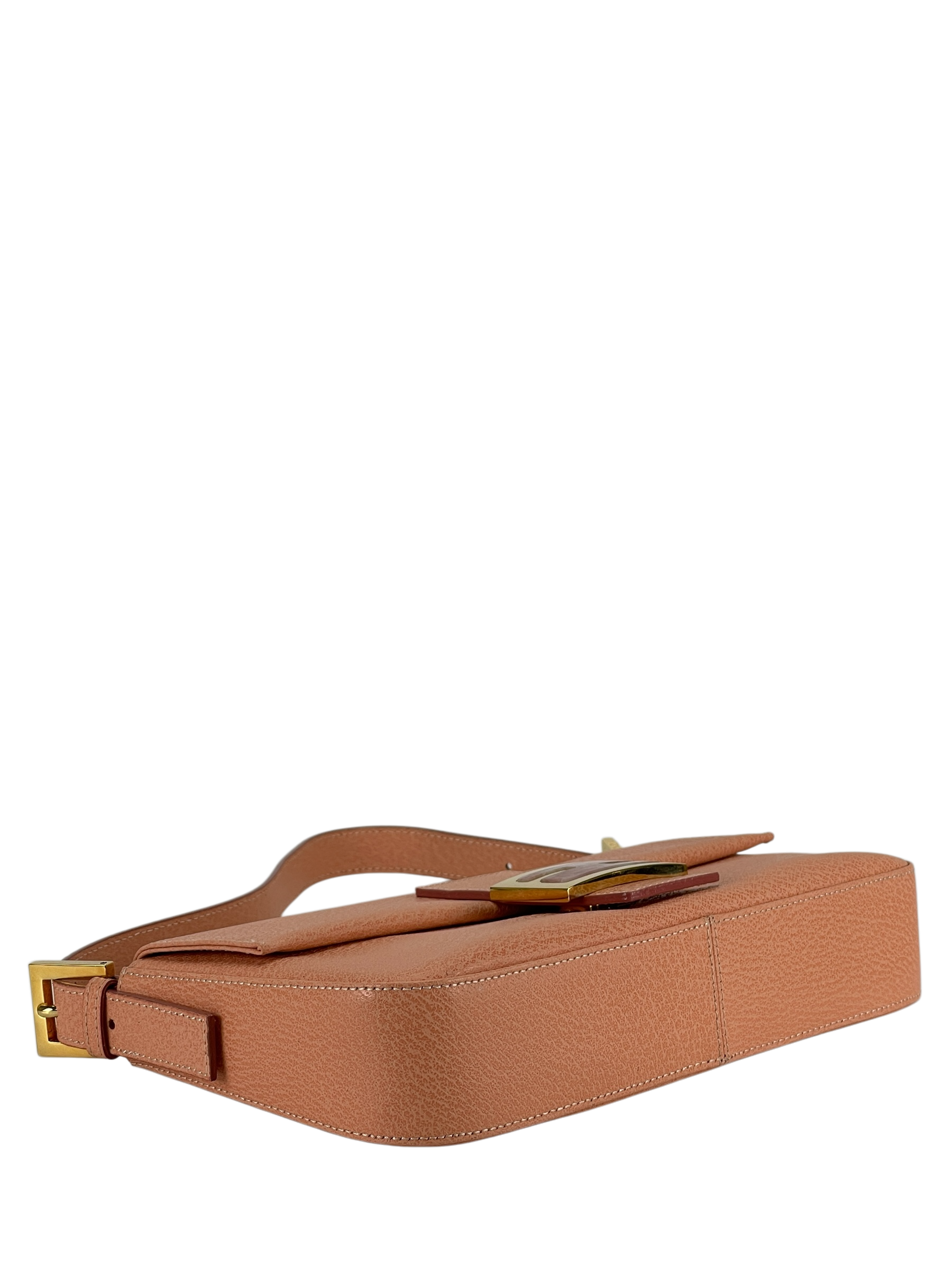 FENDI - Orange Pink Baguette Handbag Silver Hardware